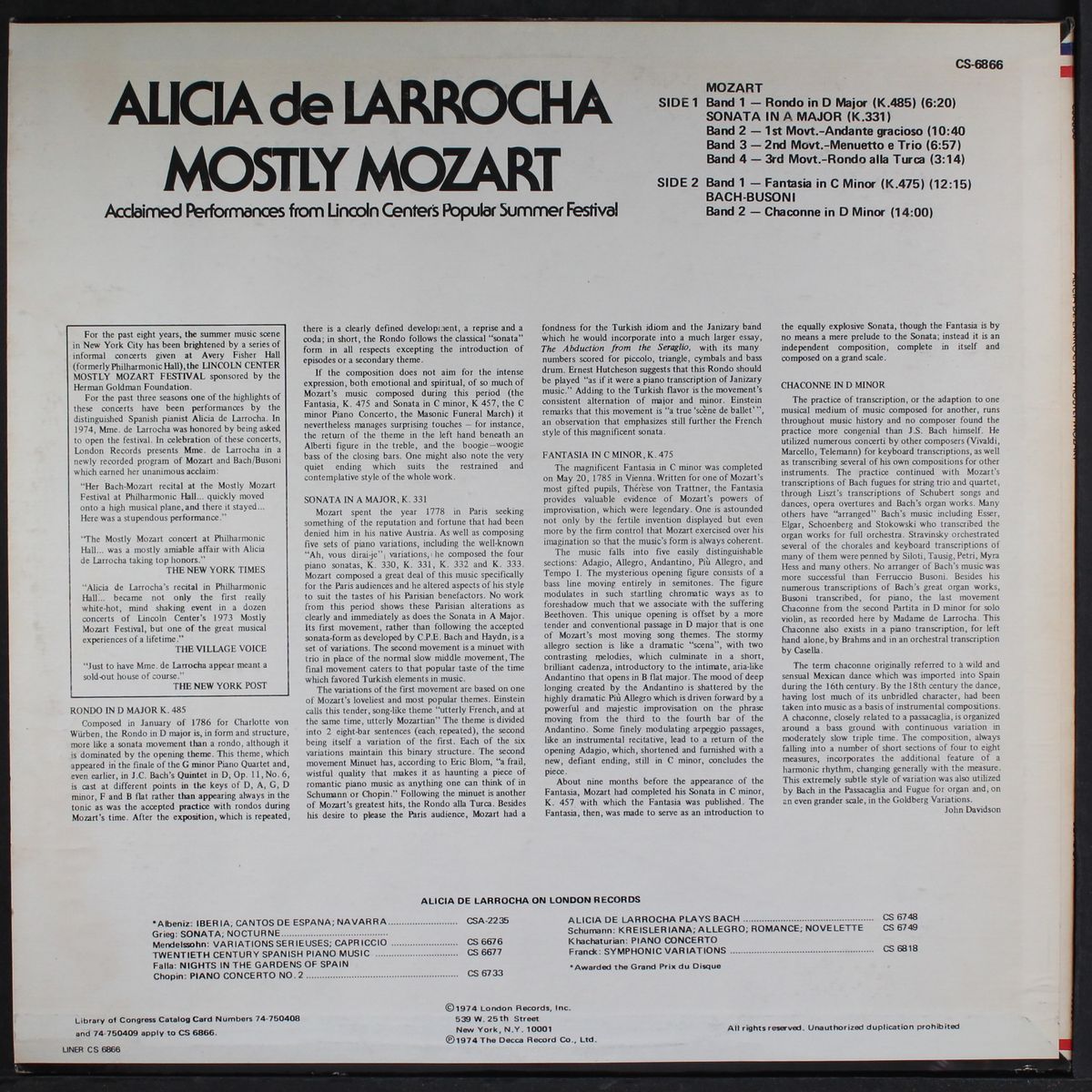 mostly mozart by ALICIA DE LARROCHA