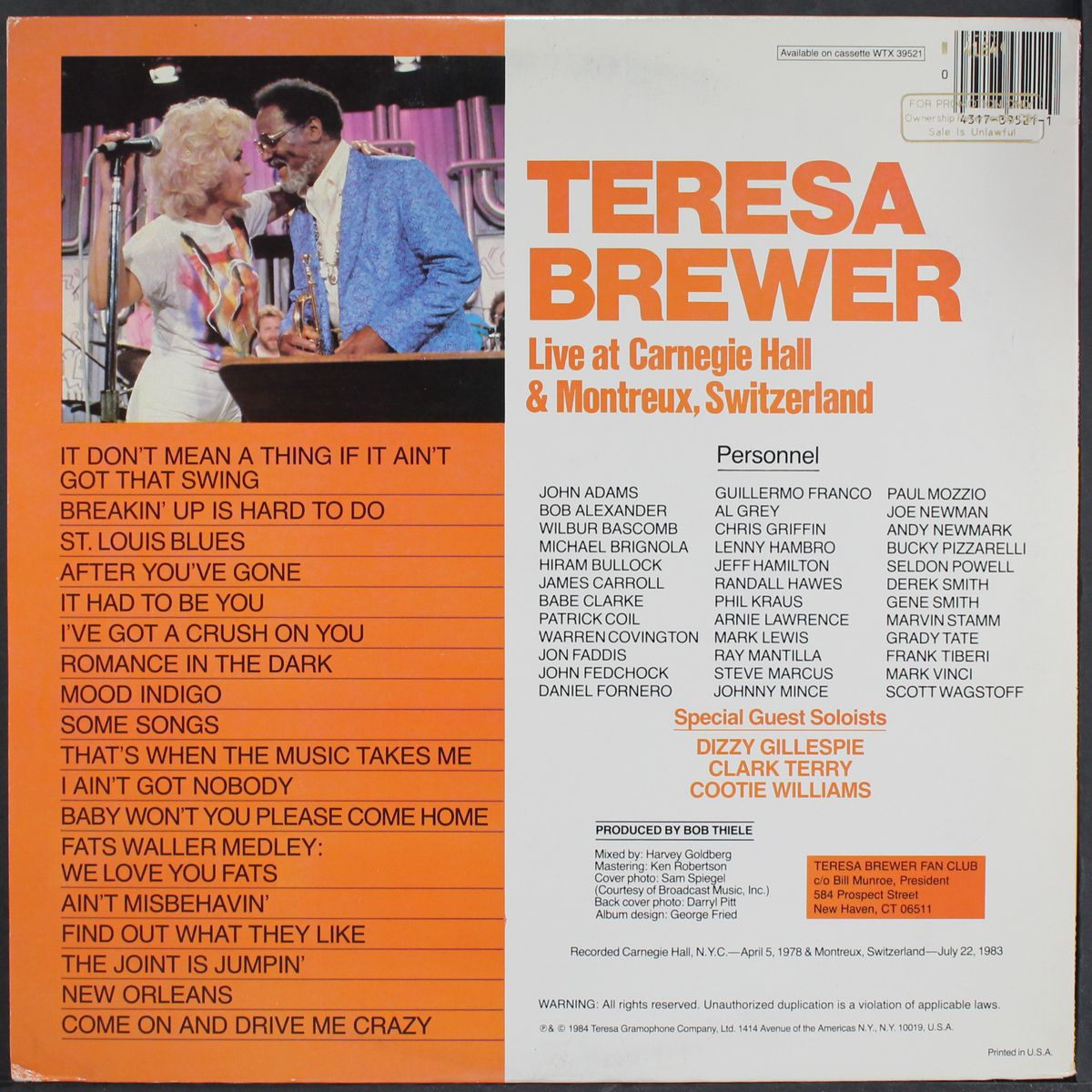 live at carnegie hall & montreux by TERESA BREWER