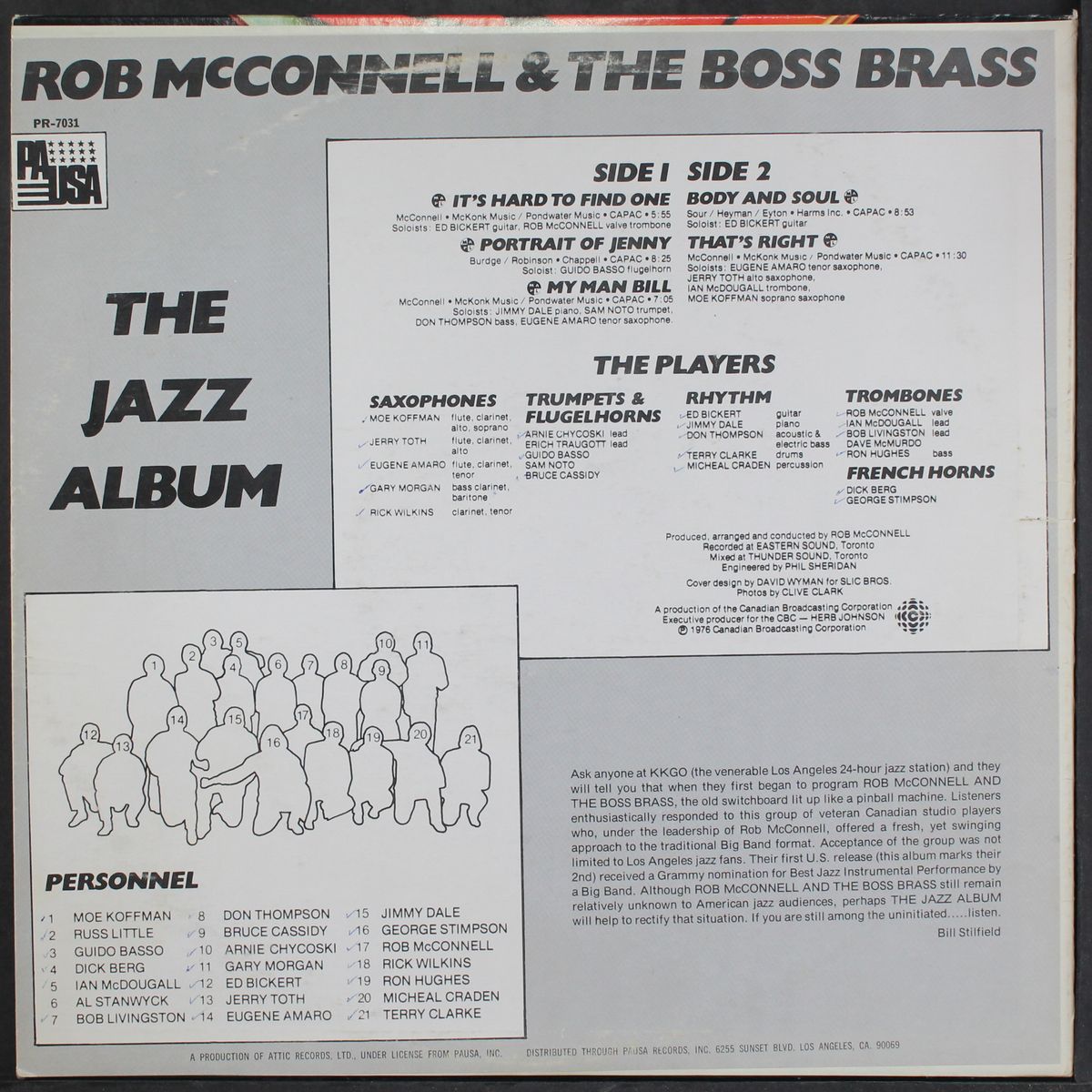 the jazz album by ROB MCCONNELL & BOSS BRASS