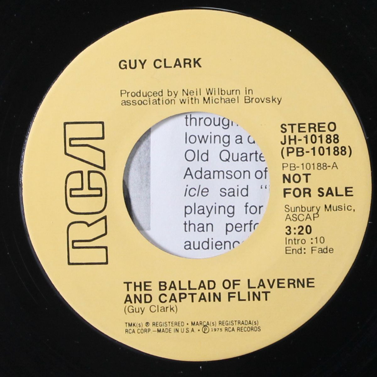 the ballad of laverne and captain flint / mono by GUY CLARK