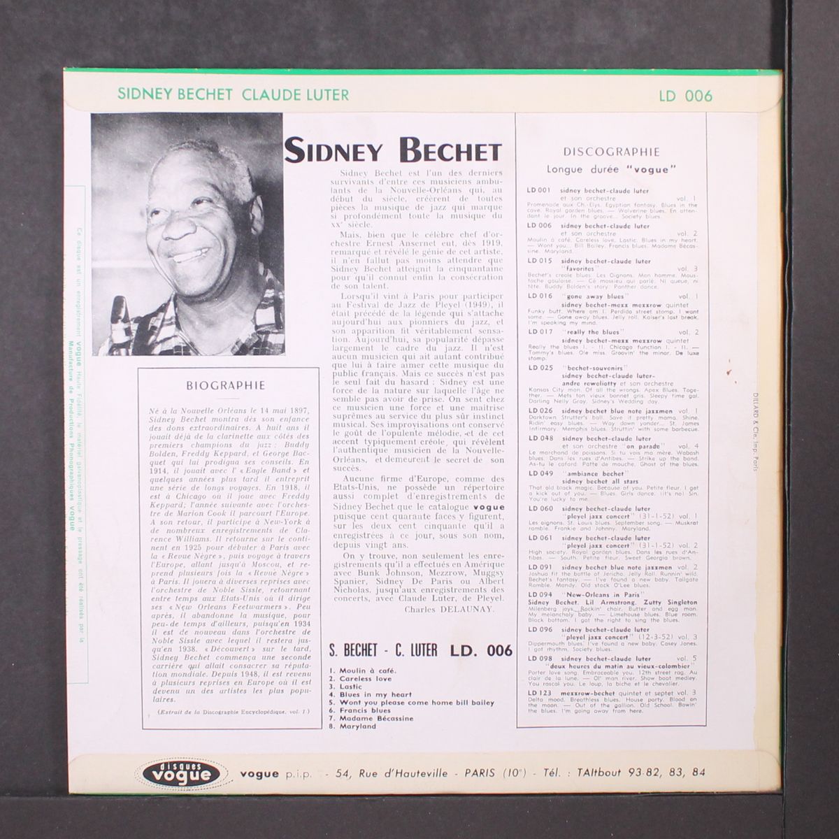 sidney bechet, claude luter and his orchestra, vol. 1 by SIDNEY BECHET