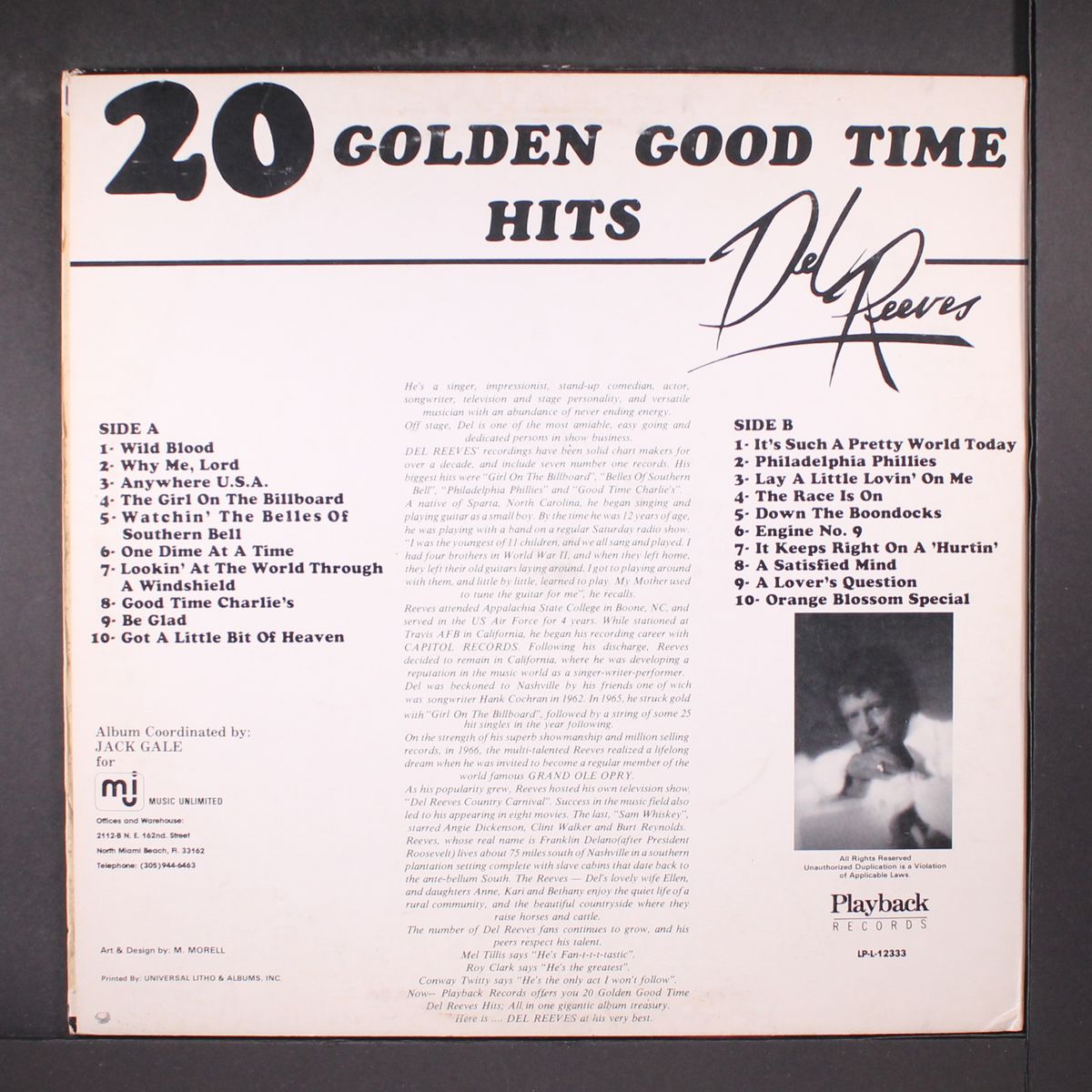 20 golden hits by DEL REEVES