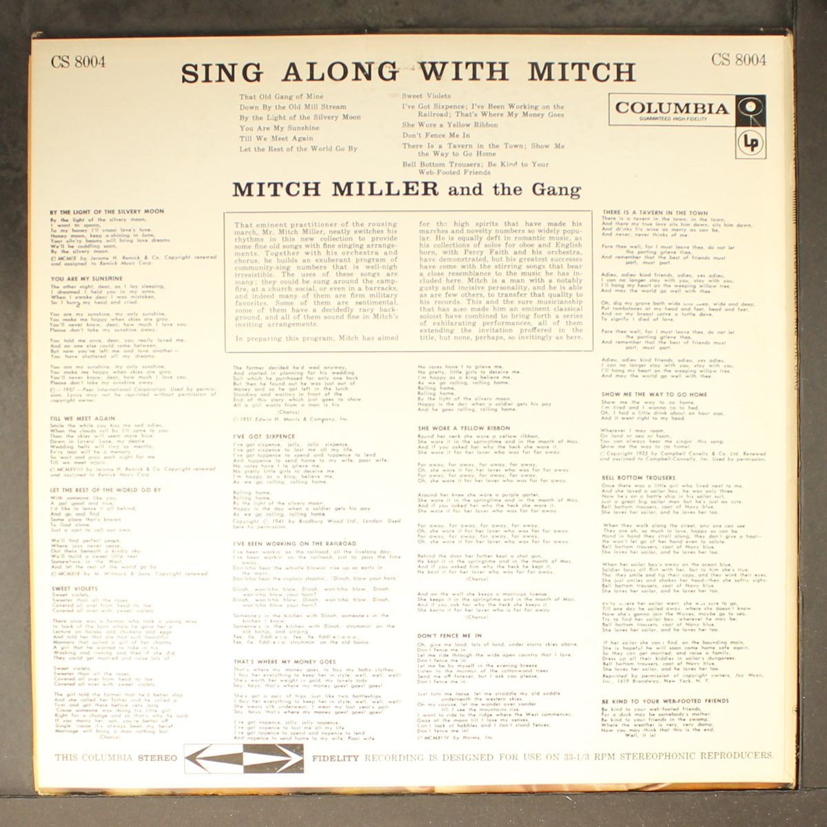 sing along with mitch by MITCH MILLER