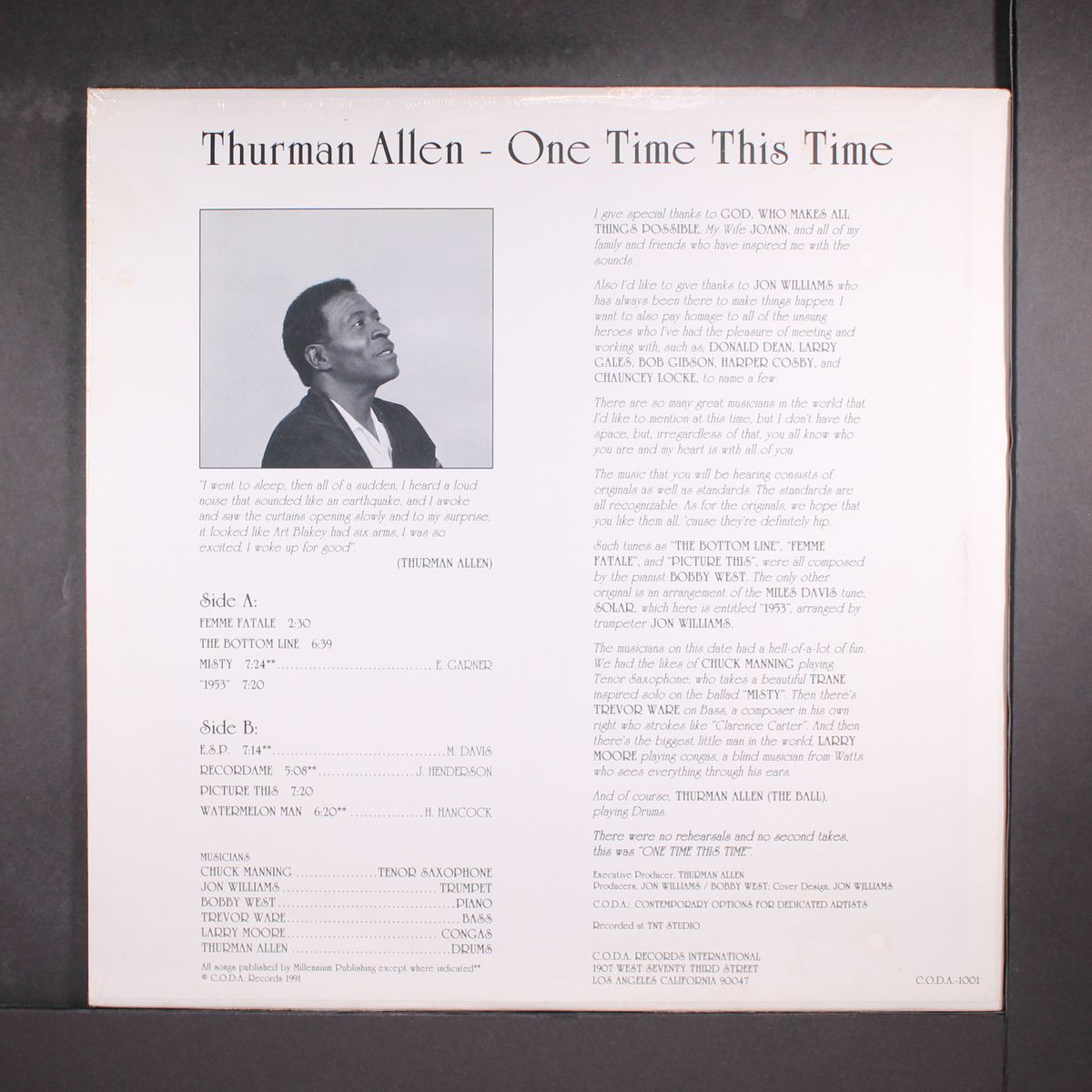 one time this time by THURMAN ALLEN