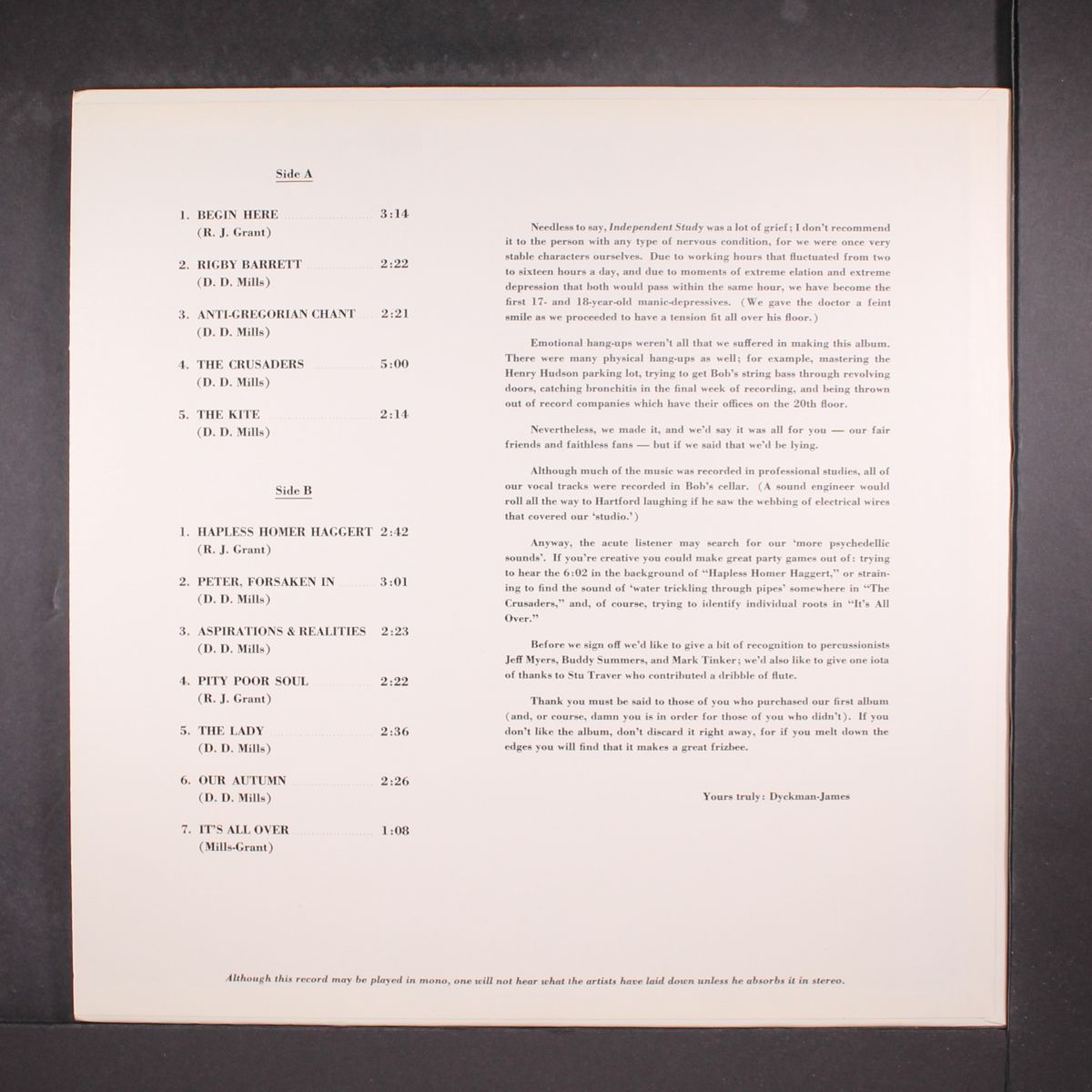 independent study by DYCKMAN-JAMES