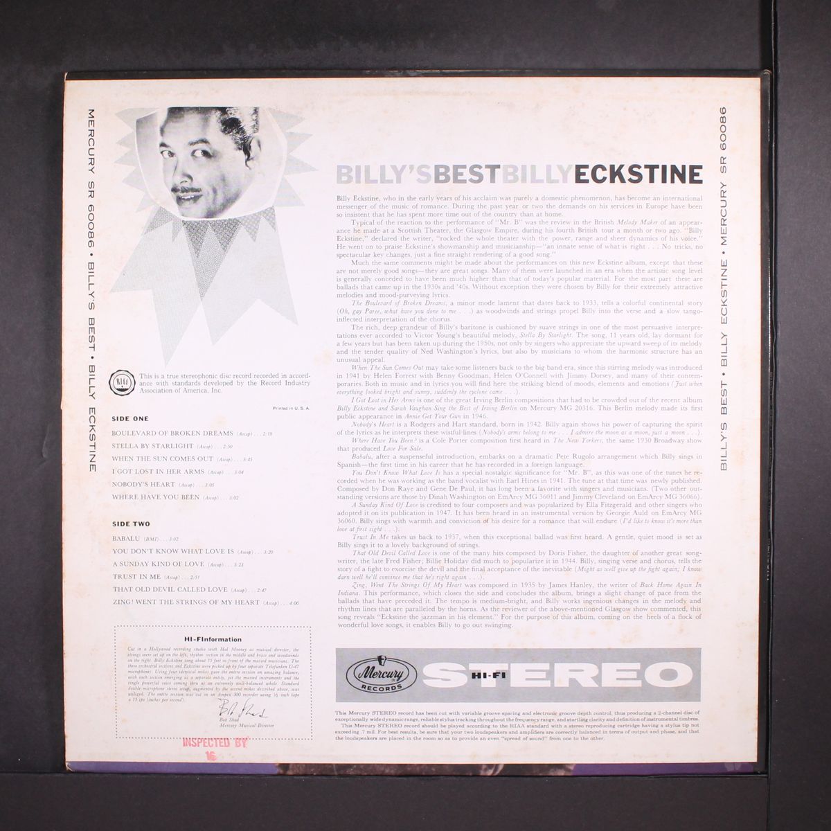 billy's best! by BILLY ECKSTINE