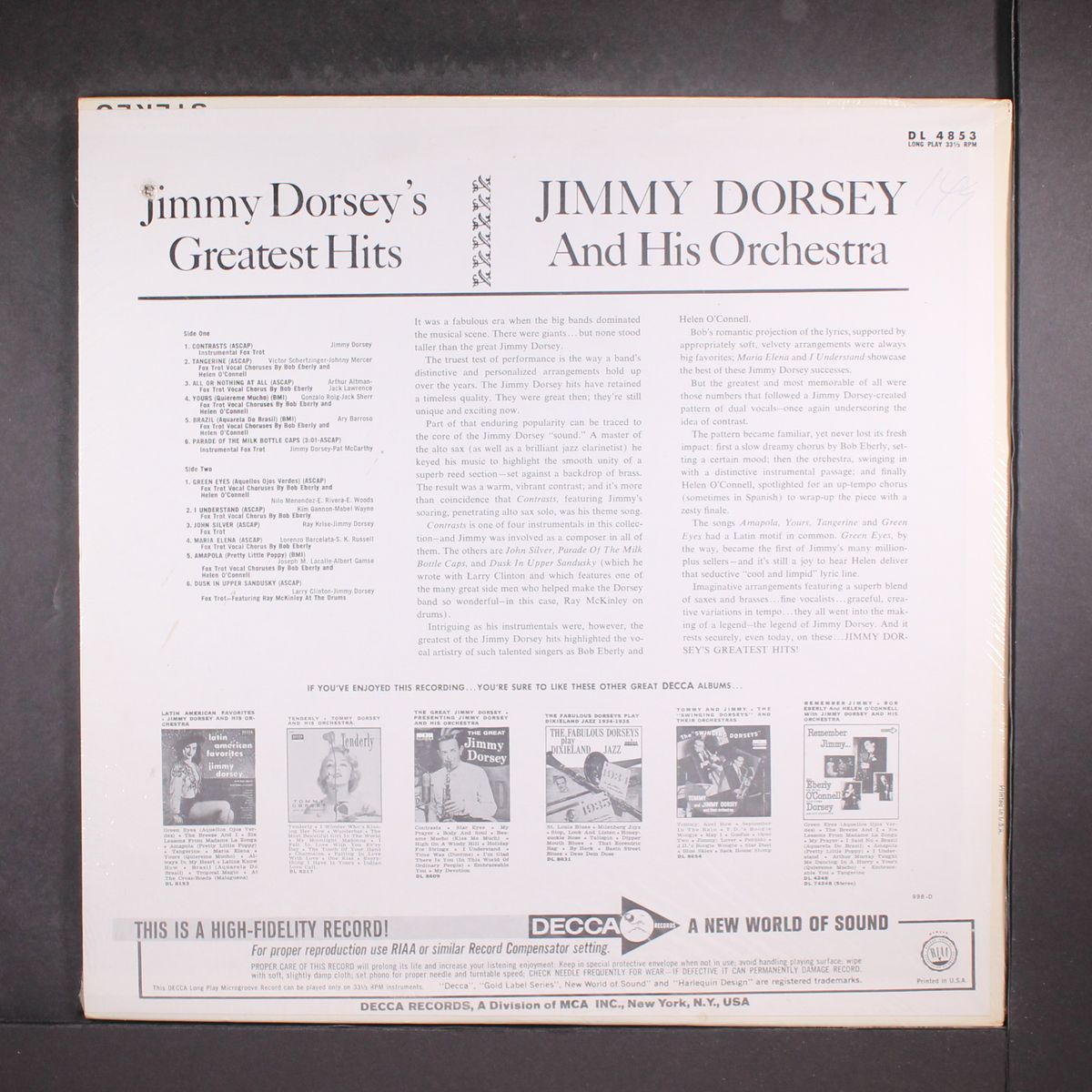 greatest hits by JIMMY DORSEY
