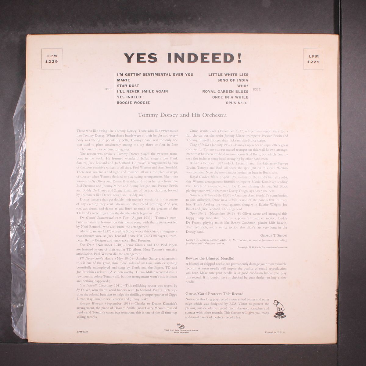 yes indeed! by TOMMY DORSEY