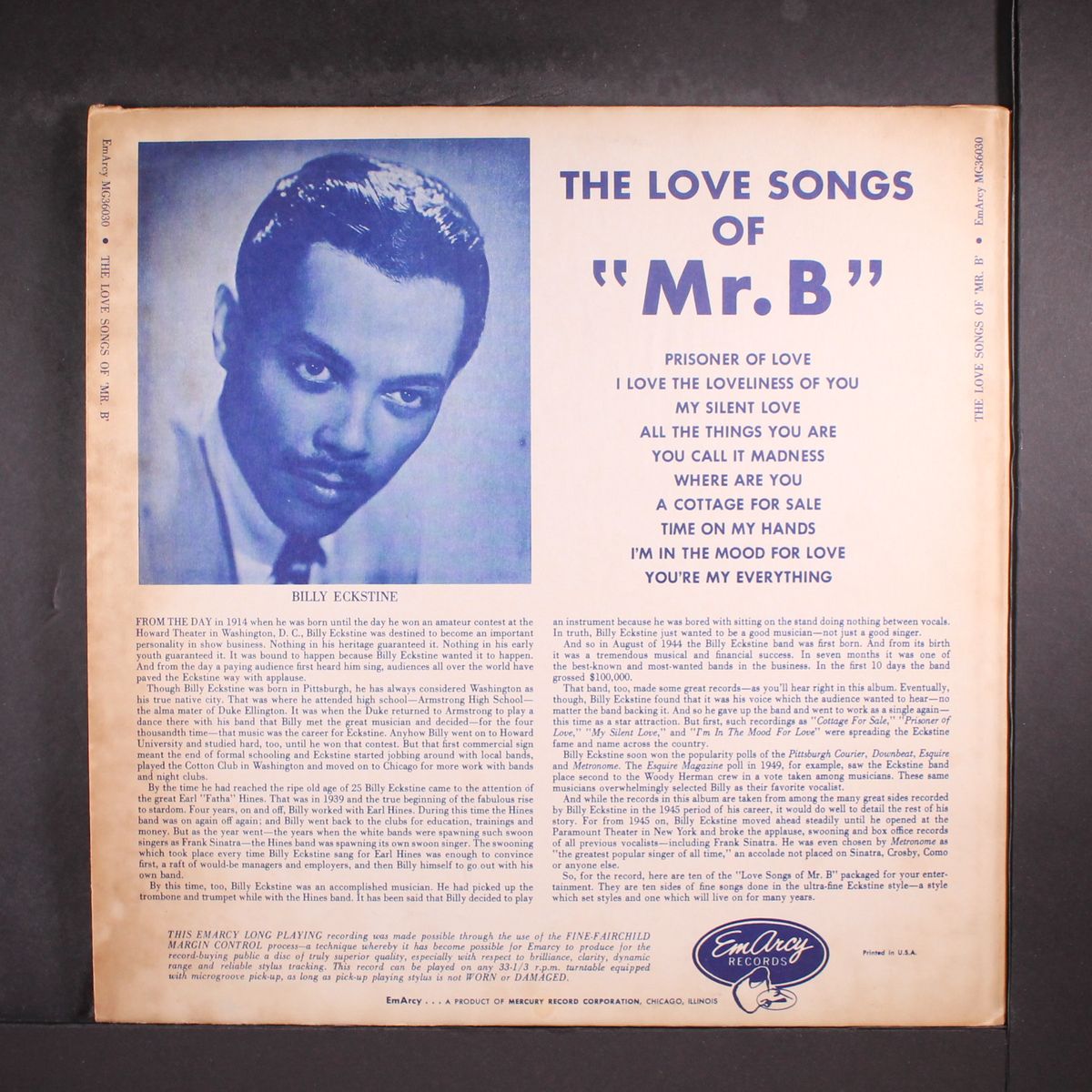 the love songs of 'mr. b' by BILLY ECKSTINE