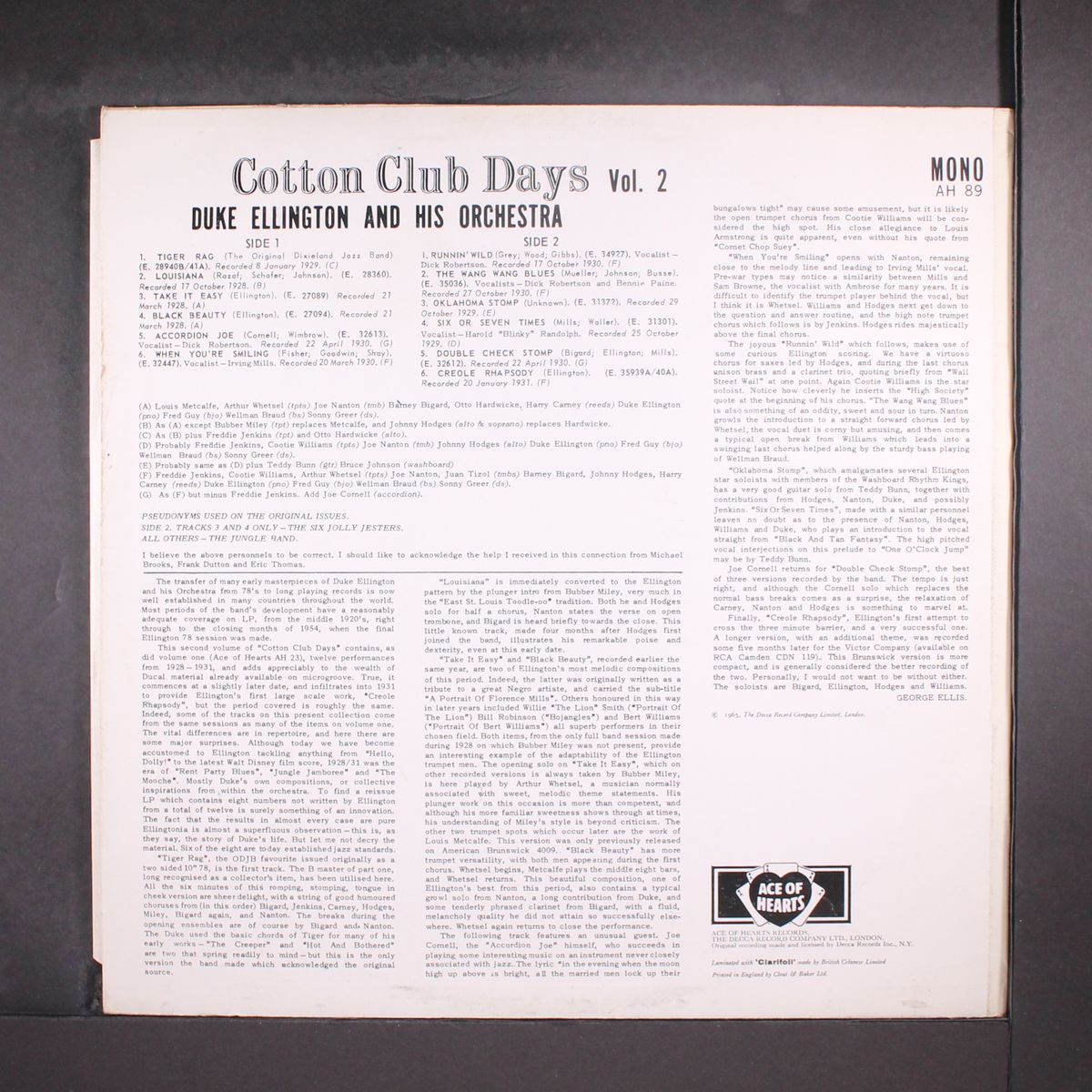 cotton club days vol. 2 by DUKE ELLINGTON