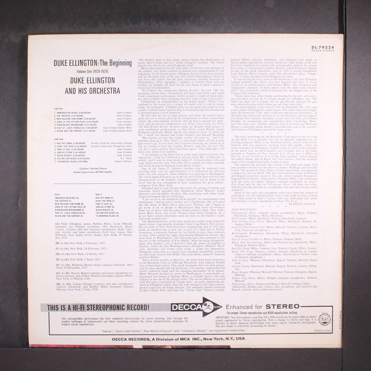 the beginning: vol. 1, 1926-1928 by DUKE ELLINGTON