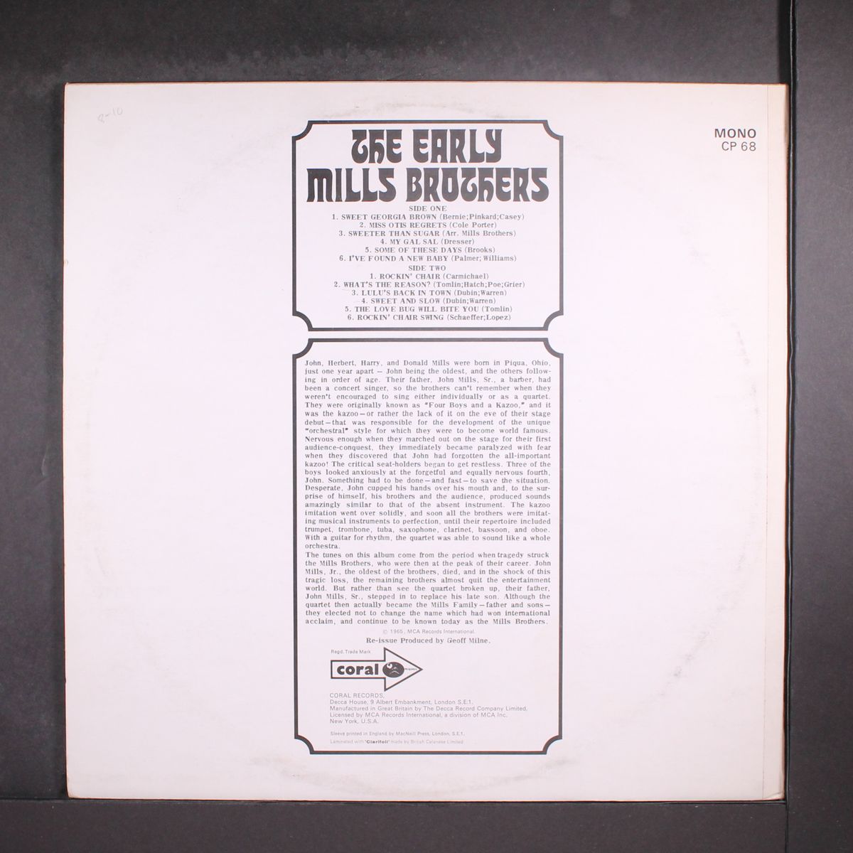 the early mills brothers by MILLS BROTHERS