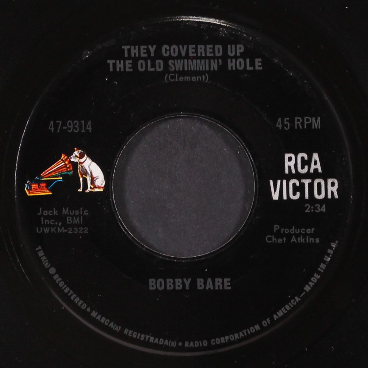 they covered up the old swimmin' hole by BOBBY BARE