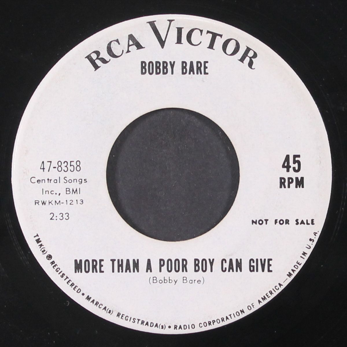 have i stayed away too long / more than a poor boy can give by BOBBY BARE