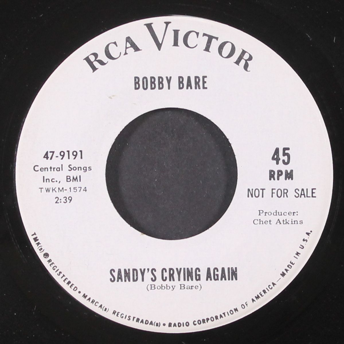 come kiss me love / sandy's crying again by BOBBY BARE