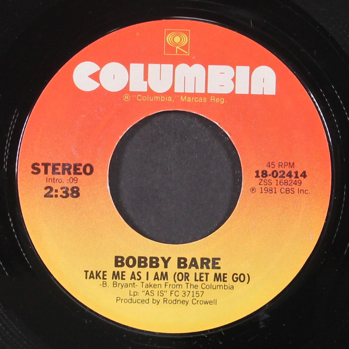 take me as i am (or let me go) by BOBBY BARE