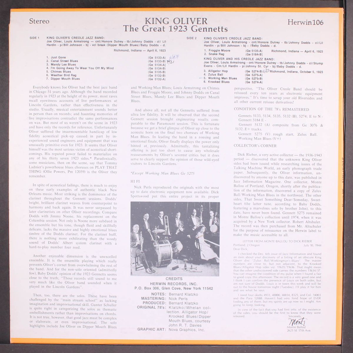 the great 1923 gennetts by KING OLIVER