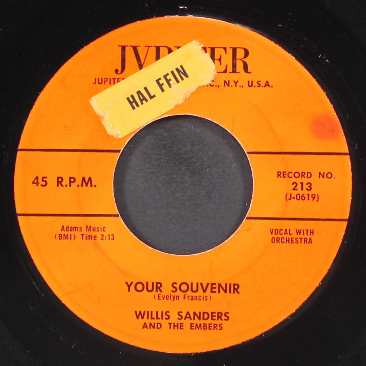 your souvenir / taking a chance on you by WILLIS SANDERS & EMBERS