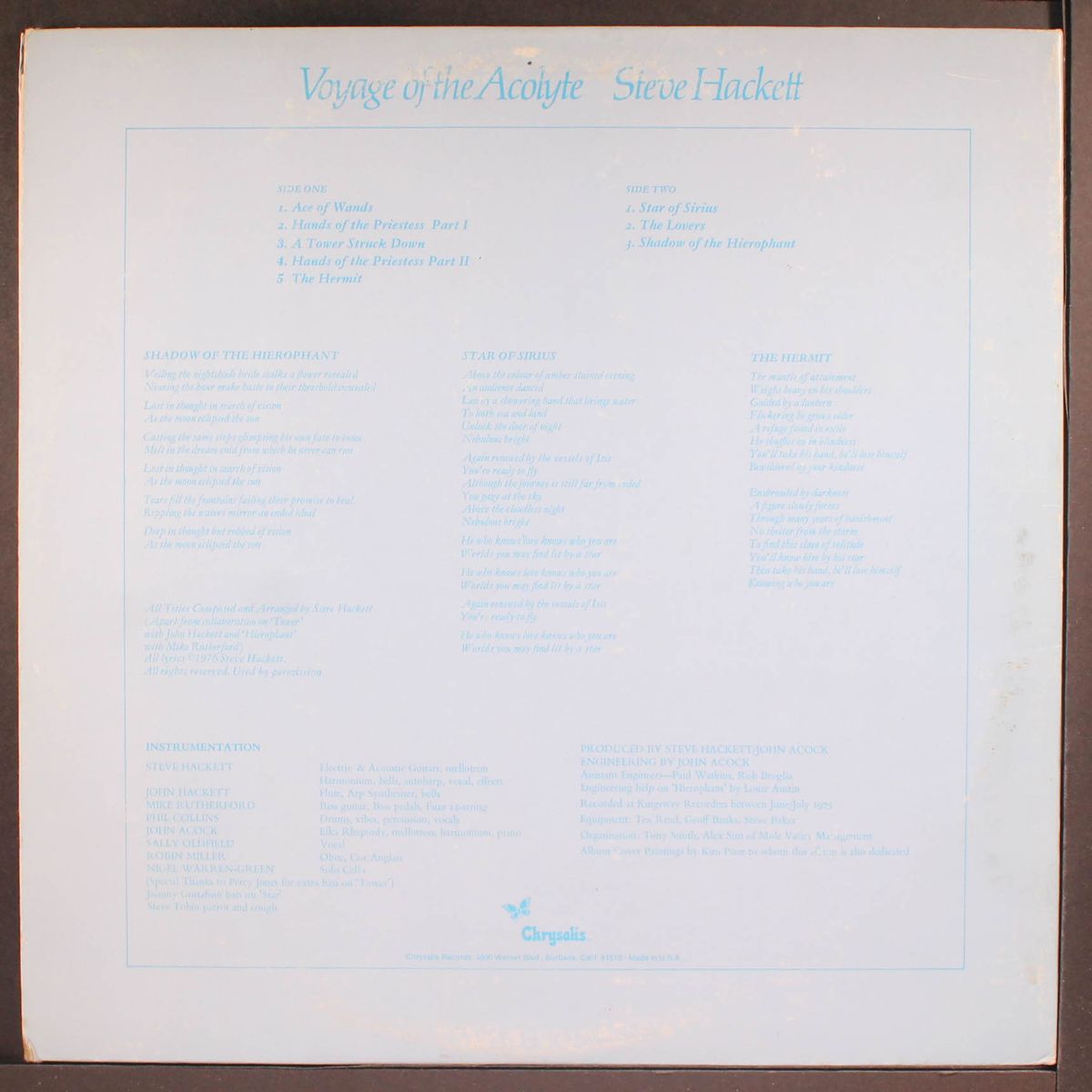 voyage of the acolyte by STEVE HACKETT