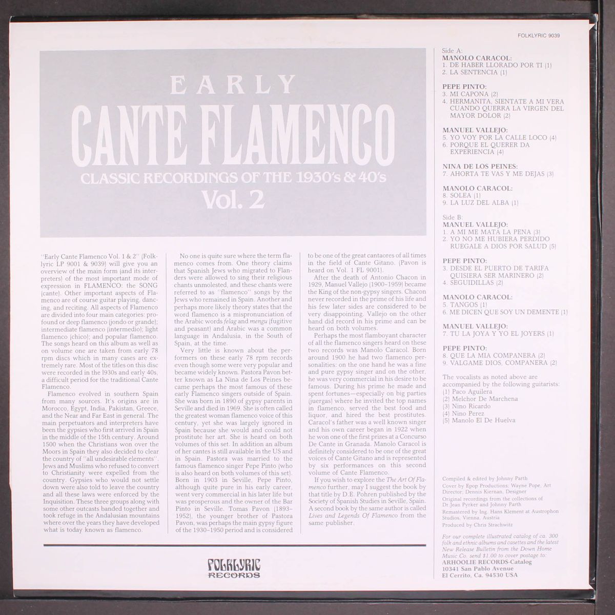 early cante flamenco, vol. 2 by VARIOUS