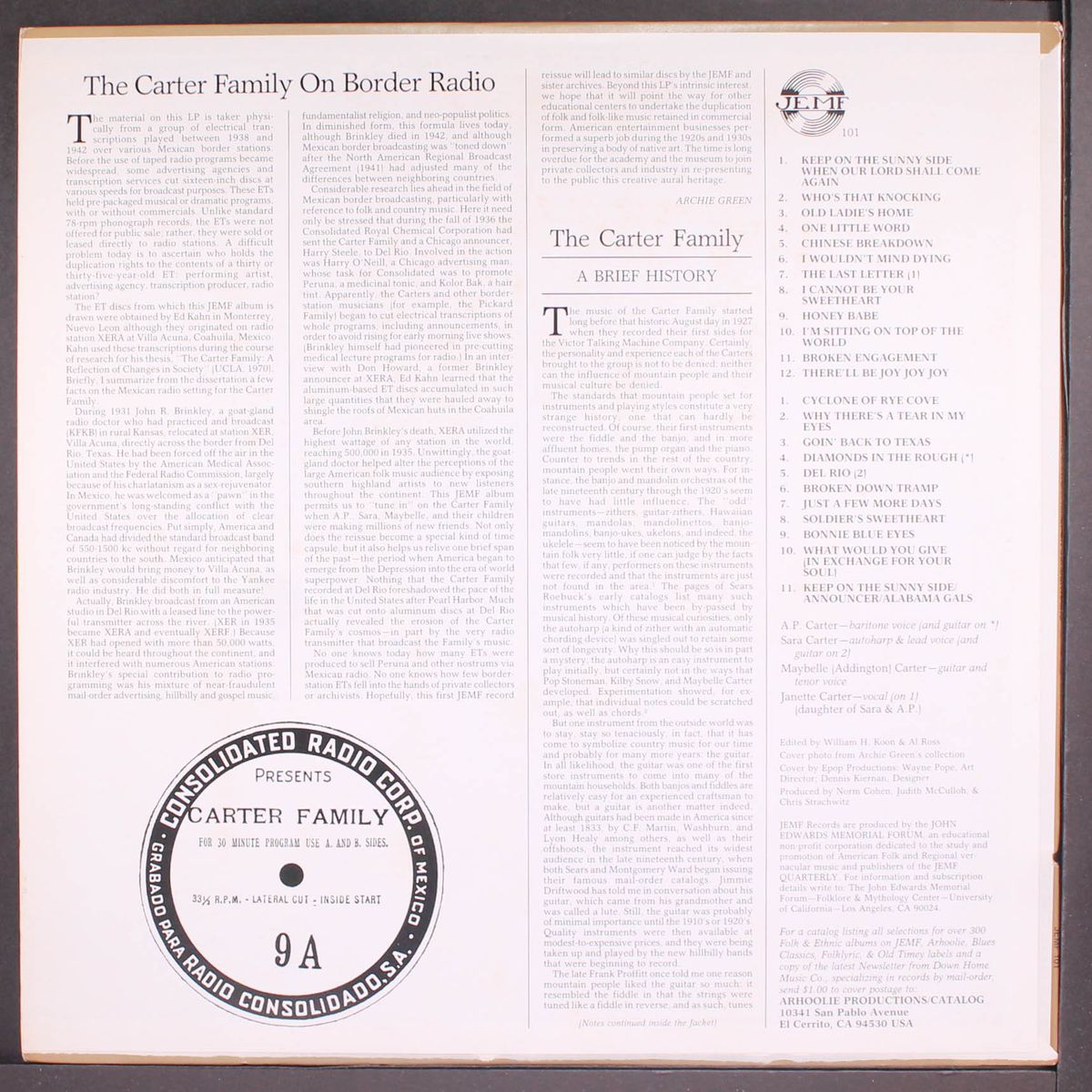 on border radio by CARTER FAMILY
