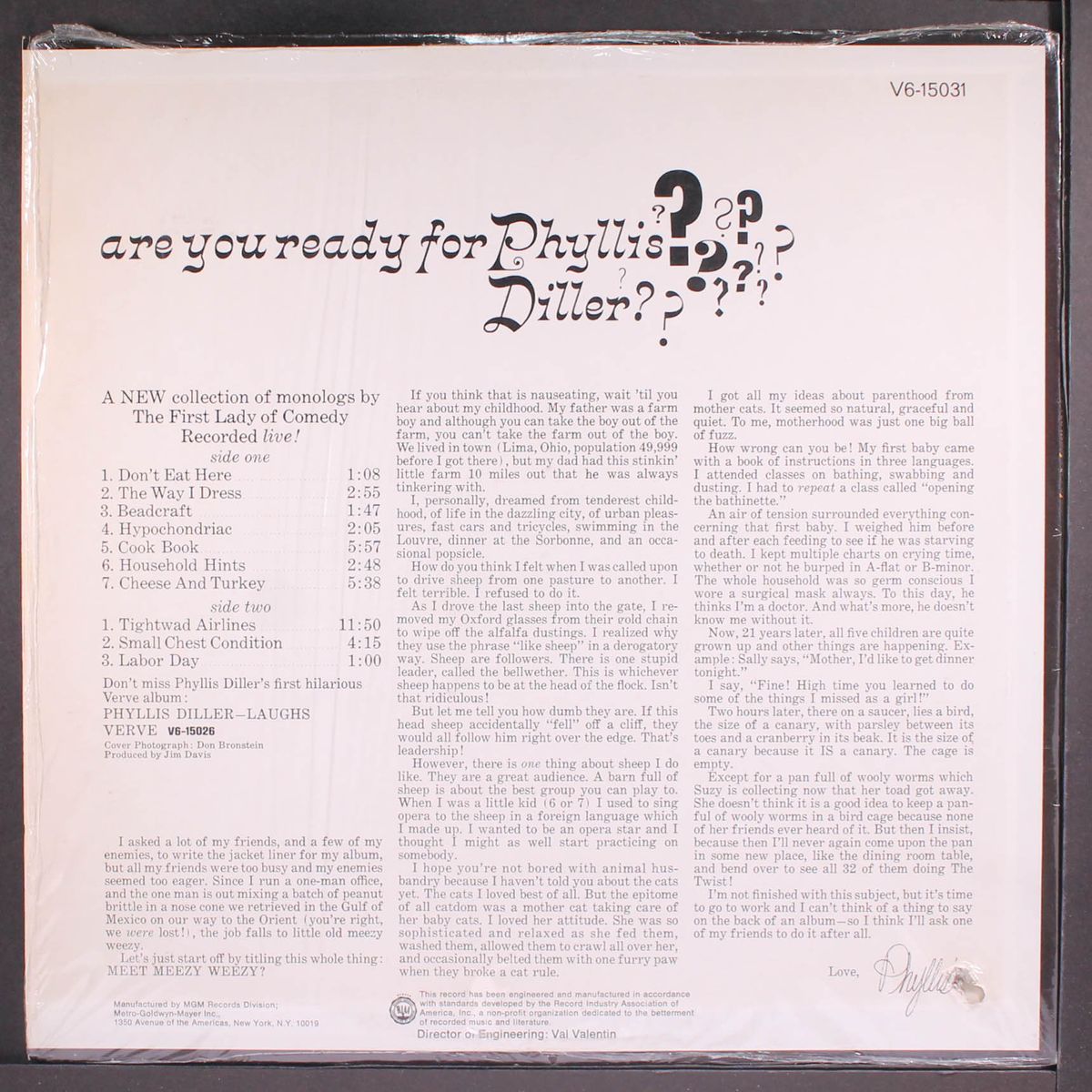 are you ready for by PHYLLIS DILLER