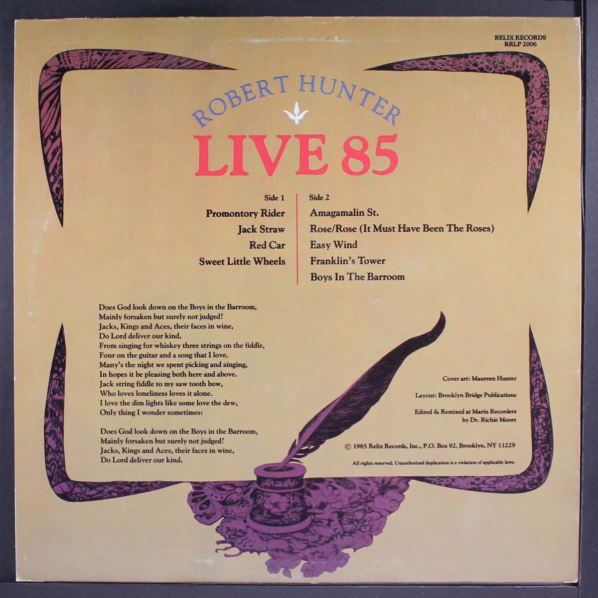 live 85 by ROBERT HUNTER