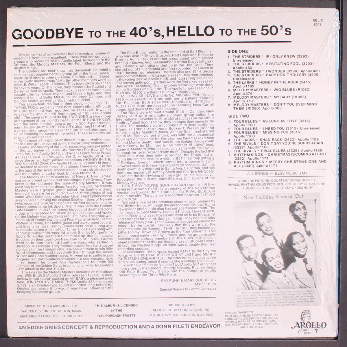 goodbye 40's, hello 50's by VARIOUS