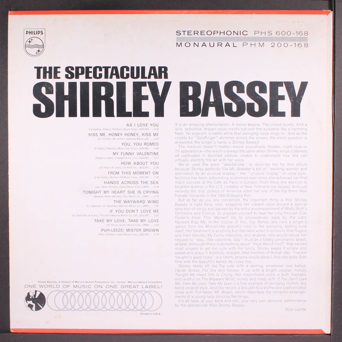 the spectacular shirley bassey by SHIRLEY BASSEY