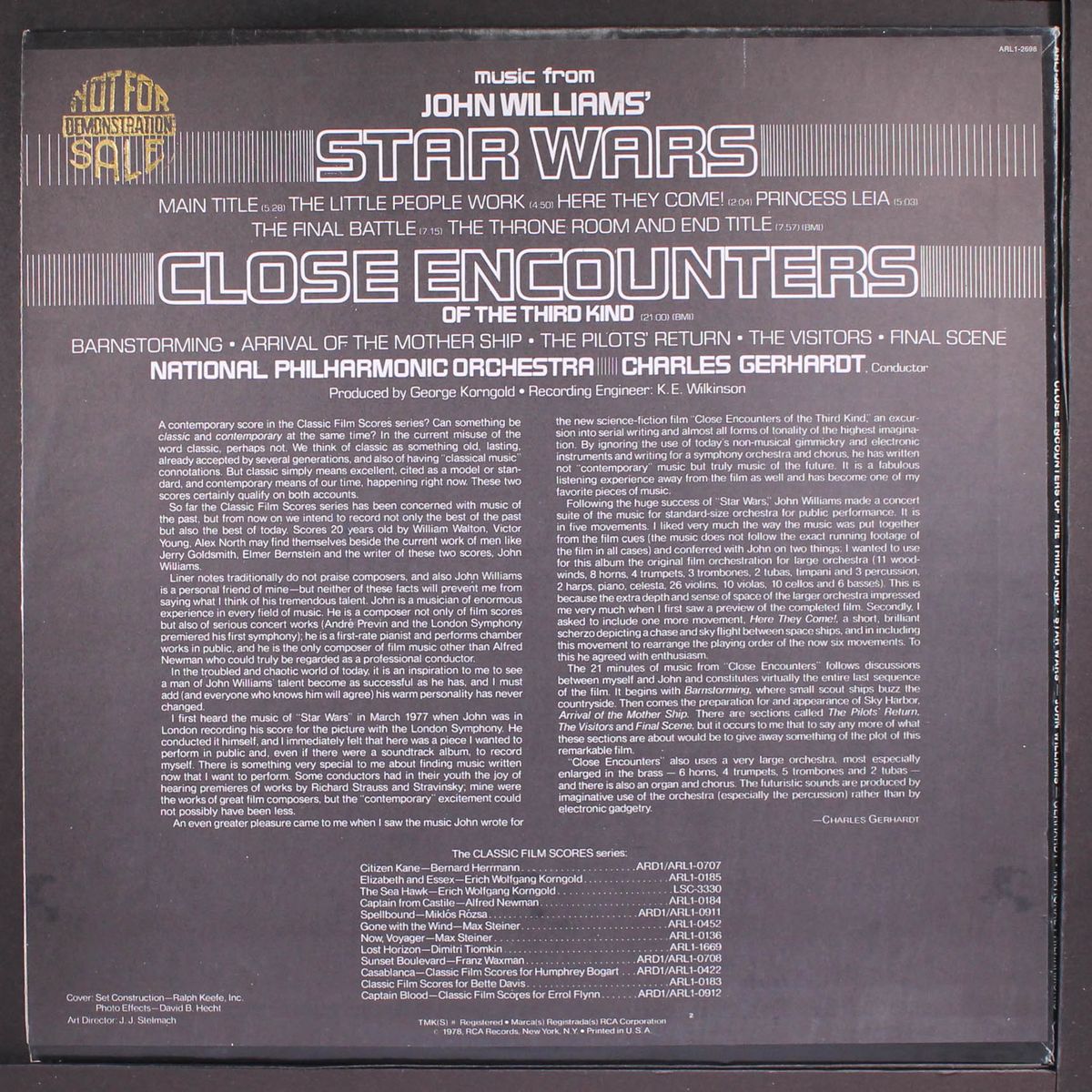 star wars / close encounters by CHARLES GERHARDT & NATIONAL PHILHARMONIC ORCHEST