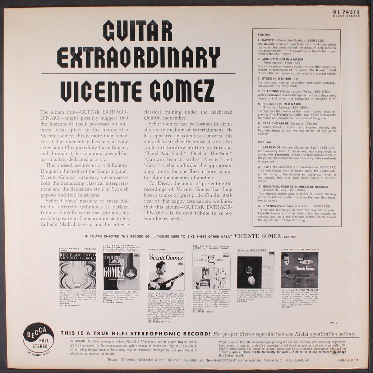 guitar extraordinary by VICENTE GOMEZ
