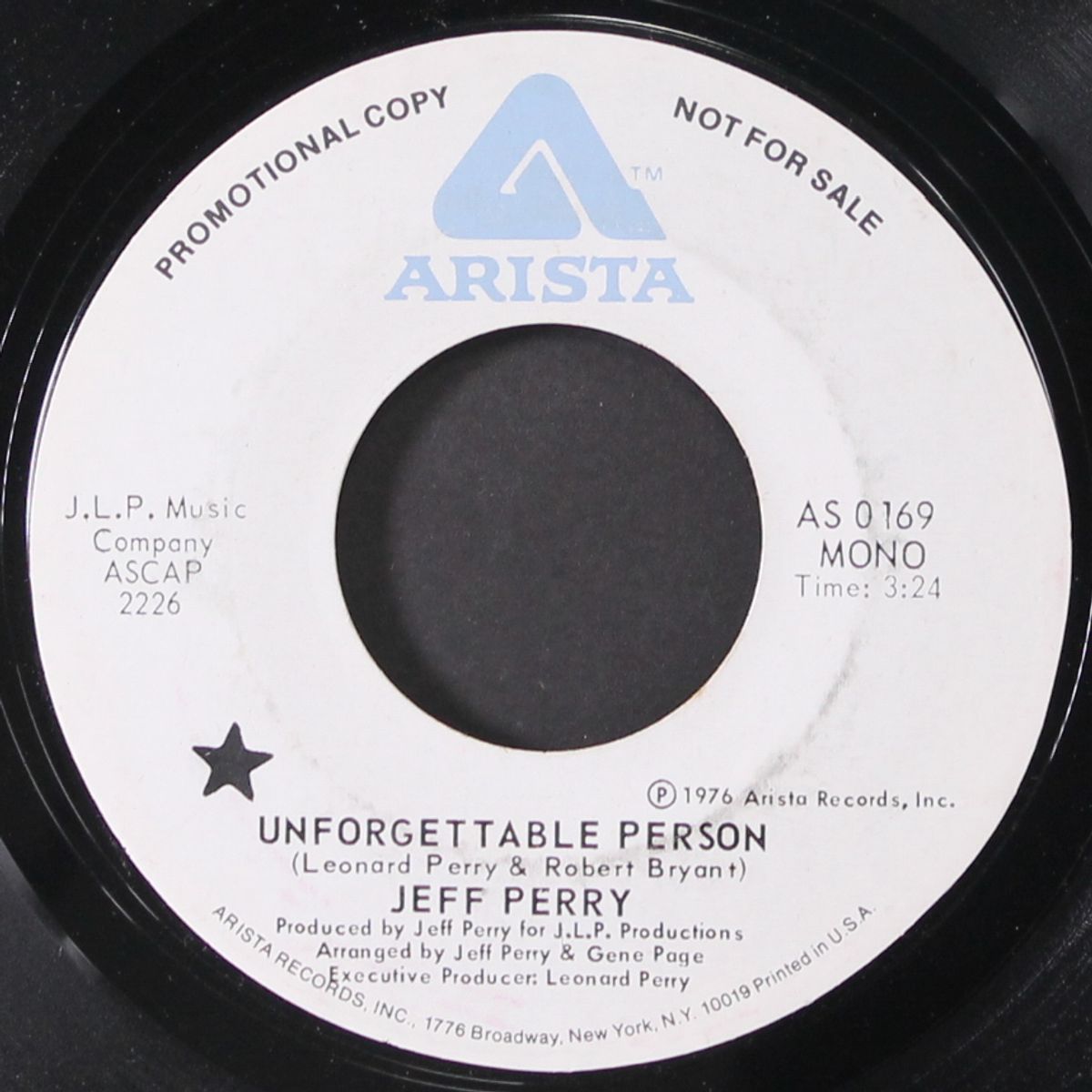 unforgettable person / mono by JEFF PERRY