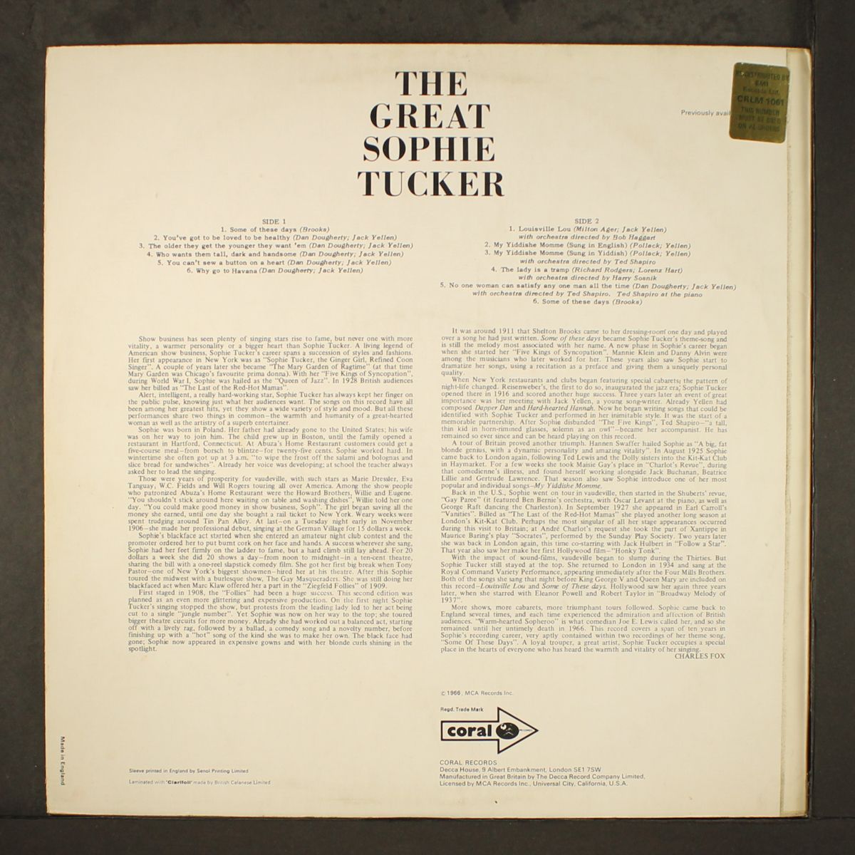 the great by SOPHIE TUCKER
