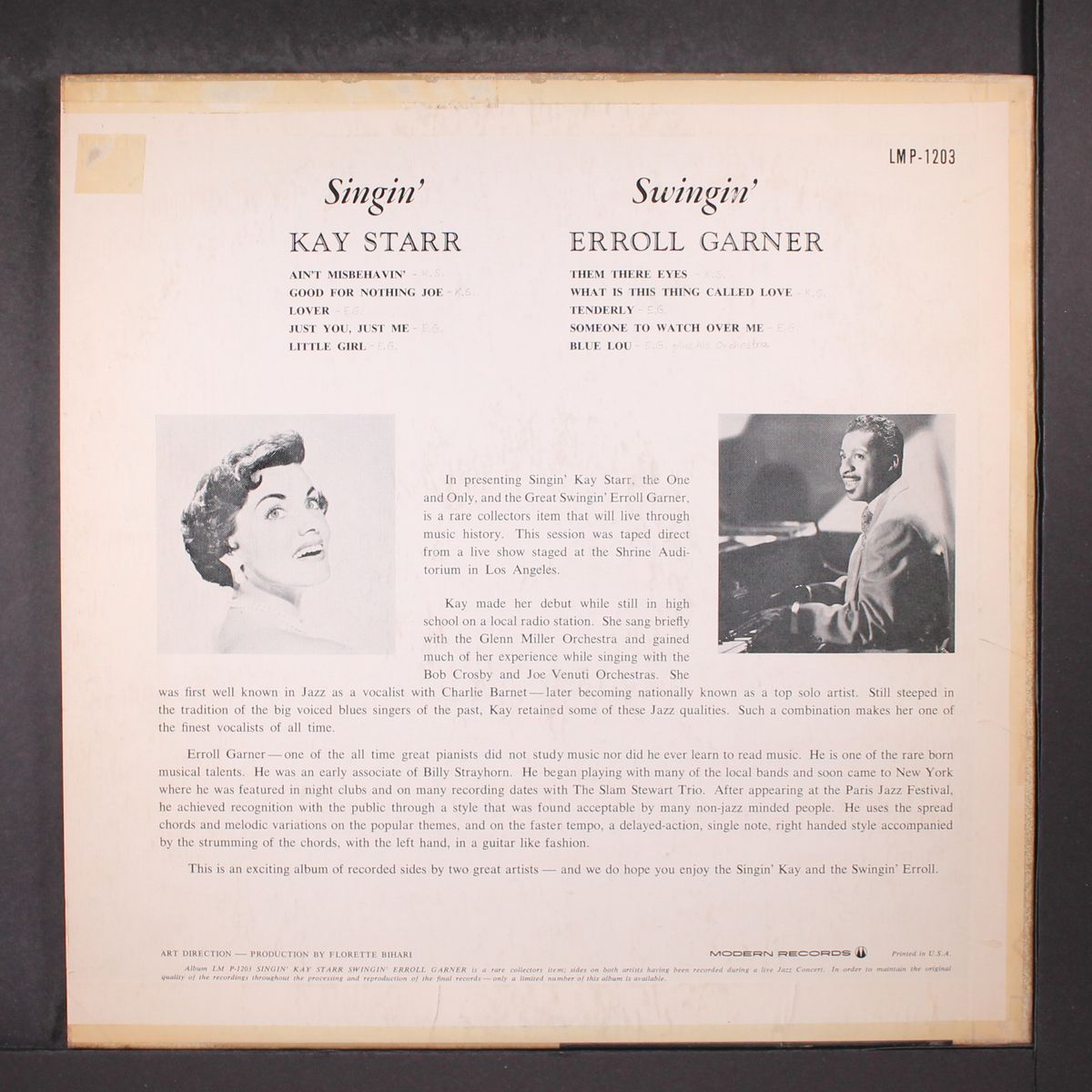 swingin' erroll garner by KAY STARR