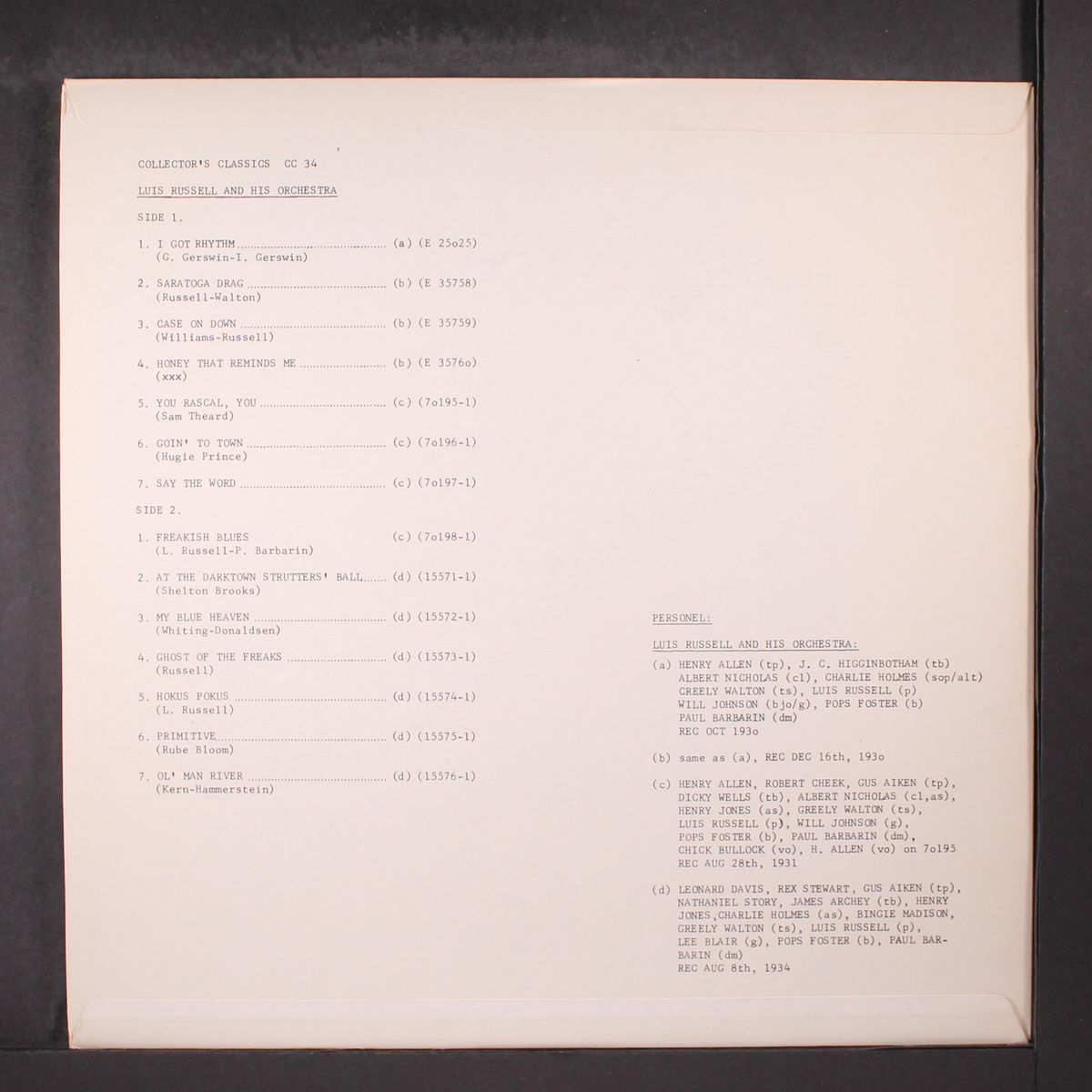 luis russell and his orchestra by LUIS RUSSELL