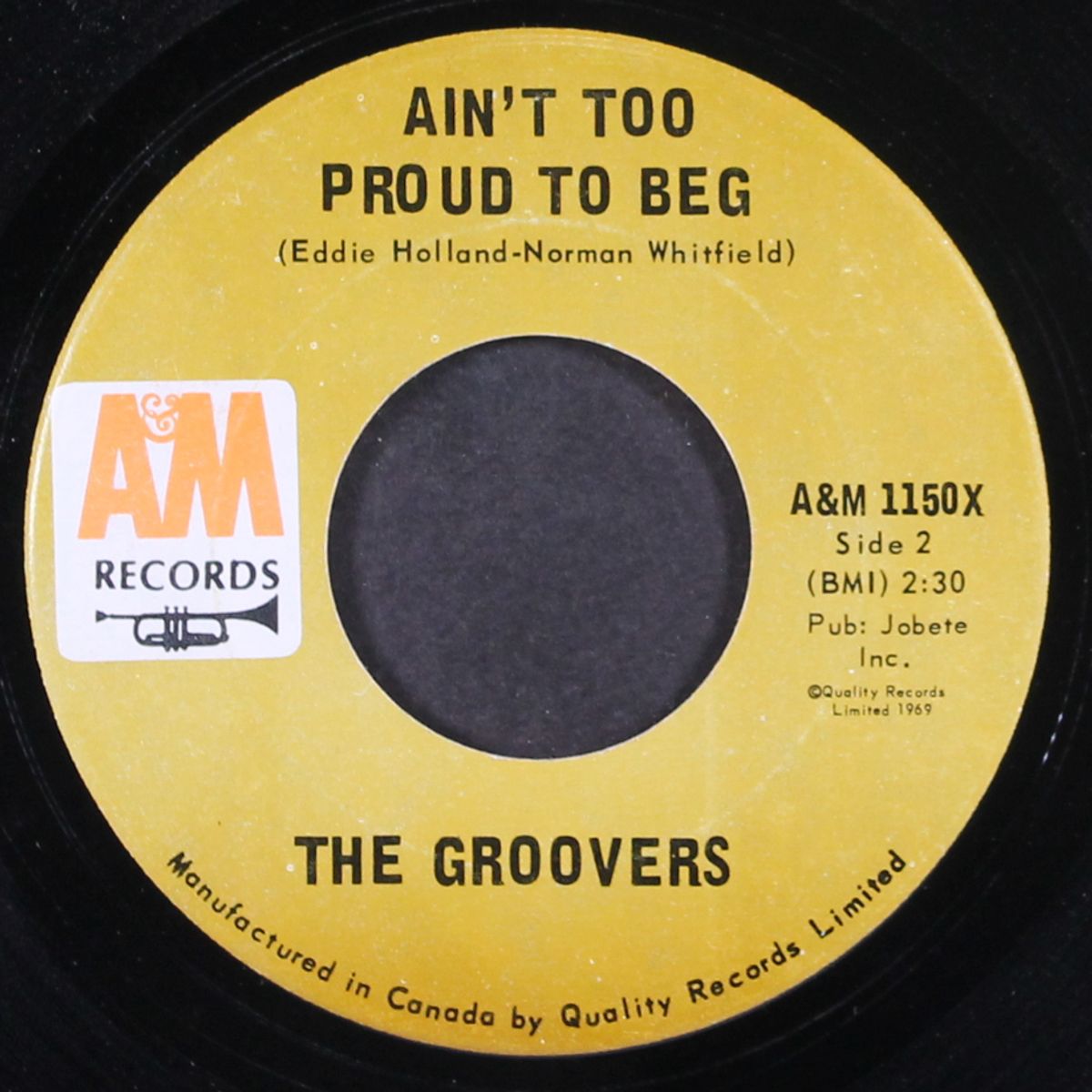 ain't too proud to beg / everyday will be like a holiday by GROOVERS