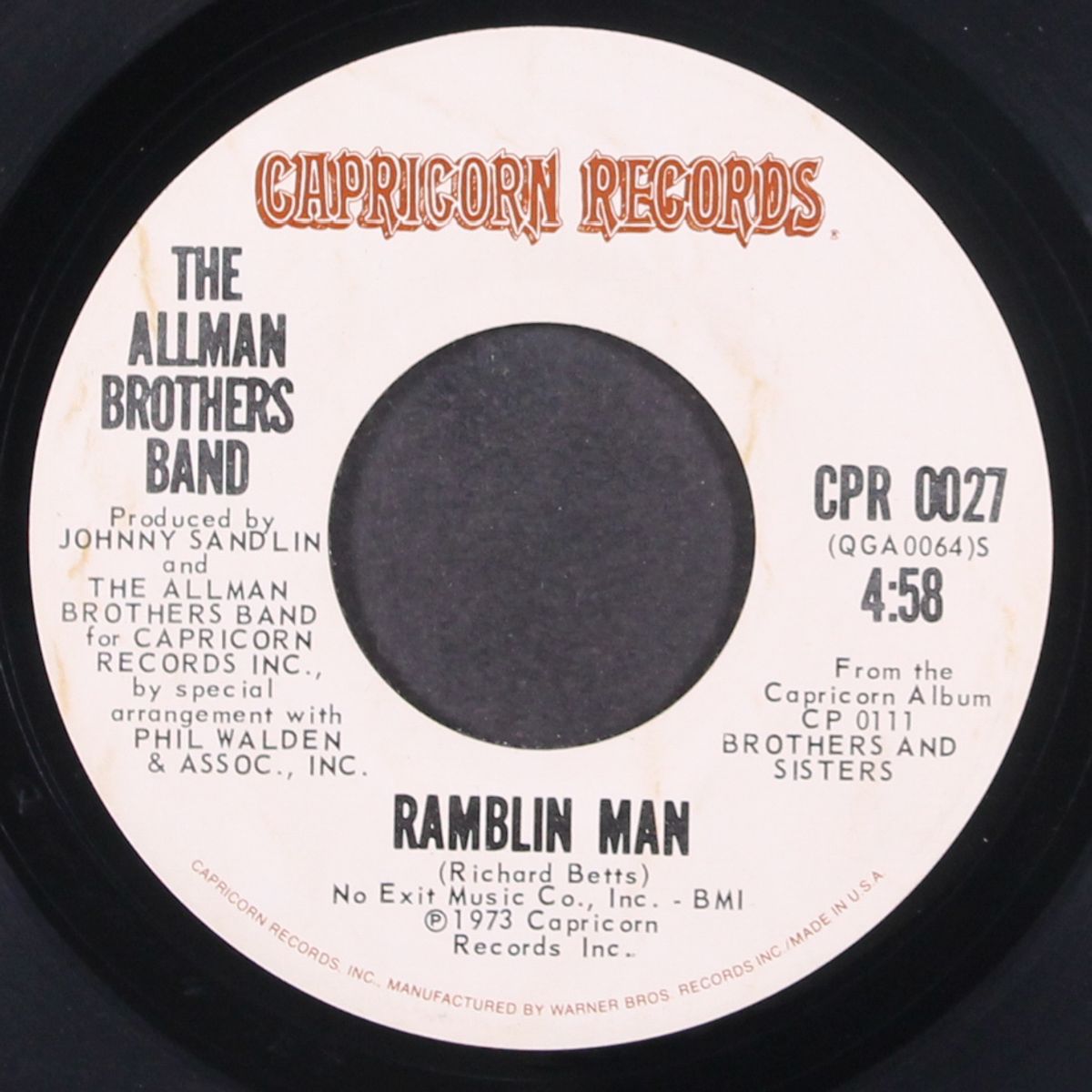 ramblin' man / pony boy by ALLMAN BROTHERS BAND