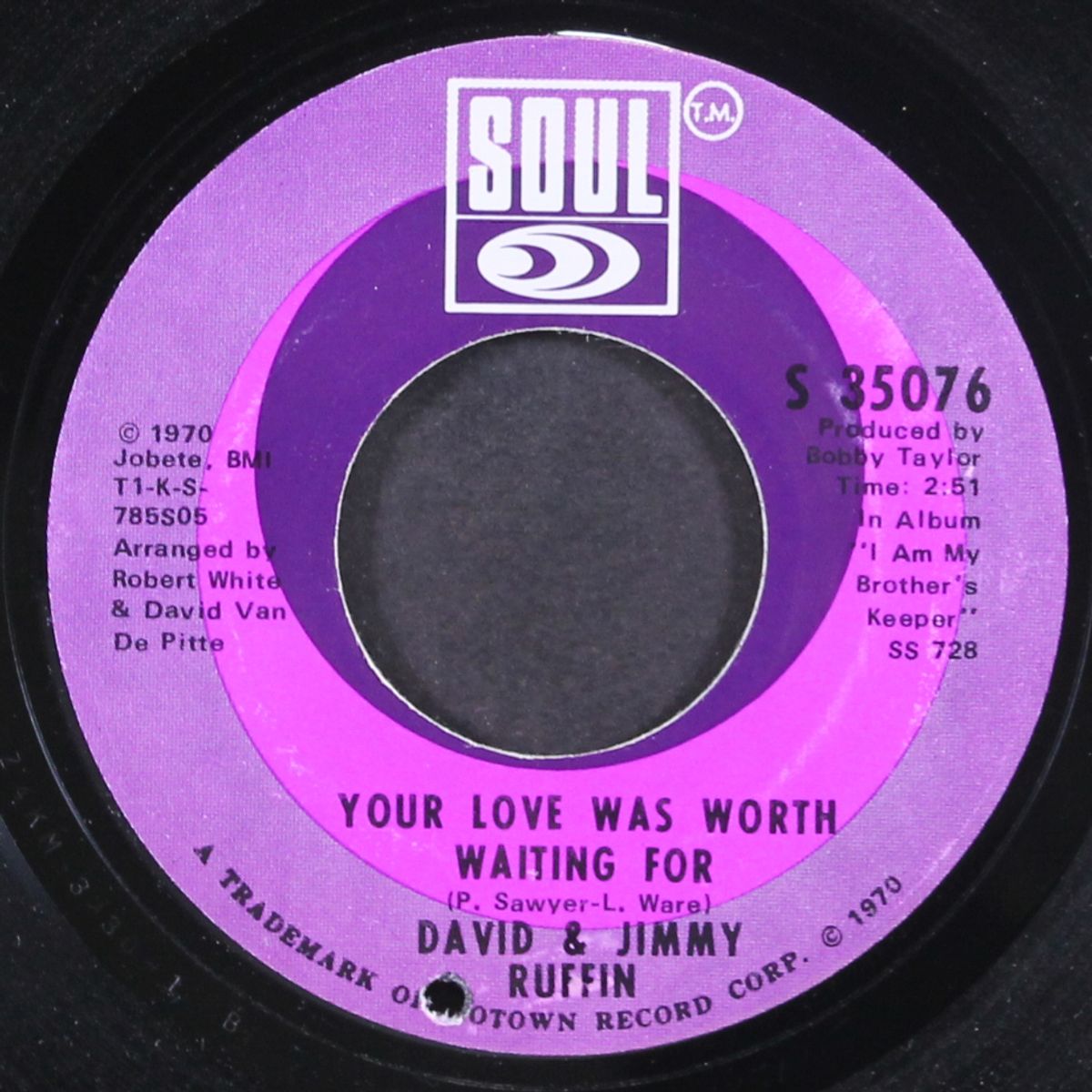 stand by me / your love was worth waiting for by DAVID & JIMMY RUFFIN