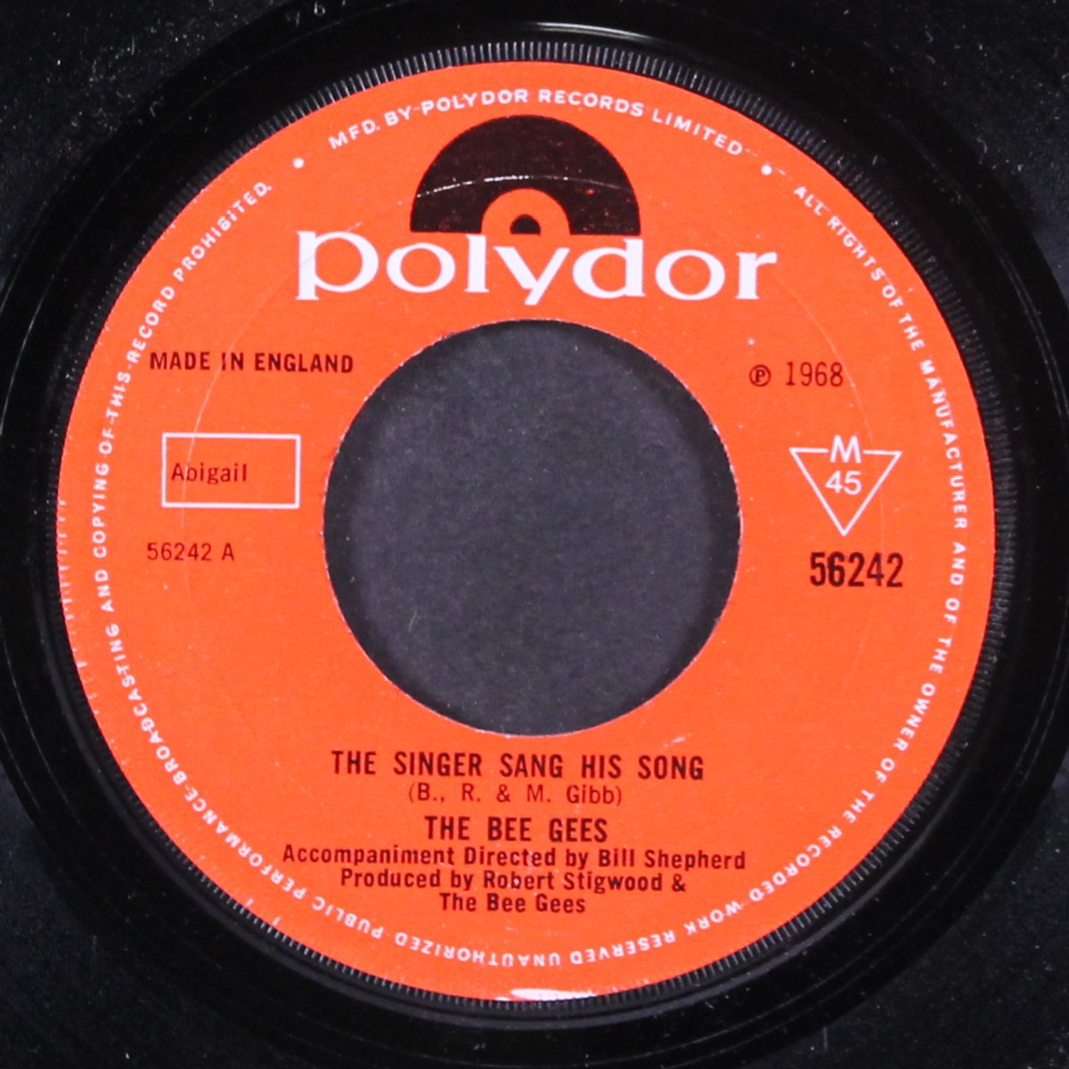 the singer sang his song / jumbo by BEE GEES