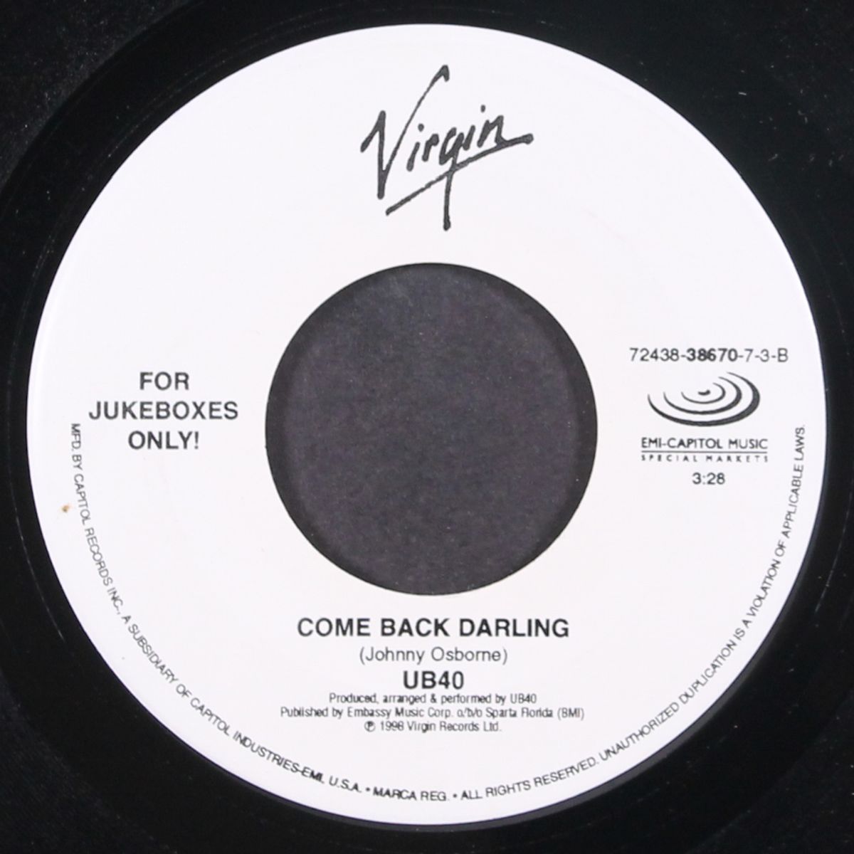 holly holy / come back darling by UB40