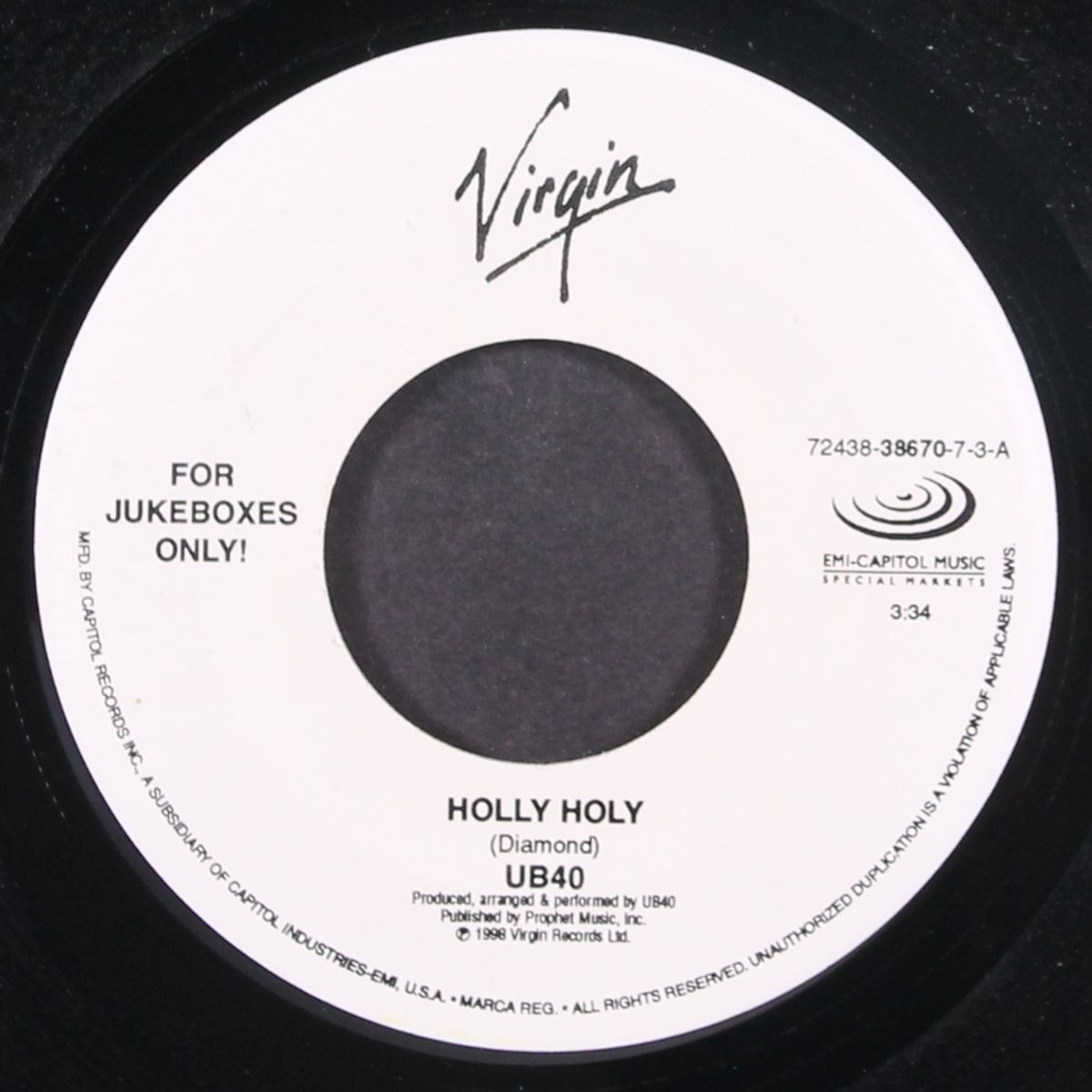holly holy / come back darling by UB40