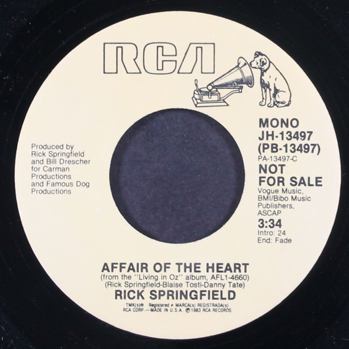 affair of the heart / mono by RICK SPRINGFIELD