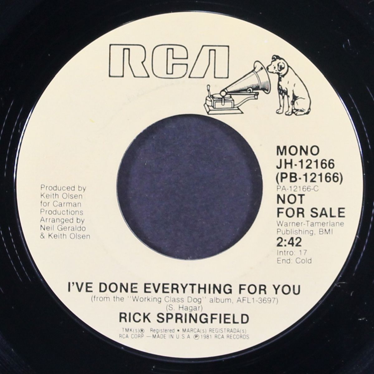 i've done everything for you / mono by RICK SPRINGFIELD