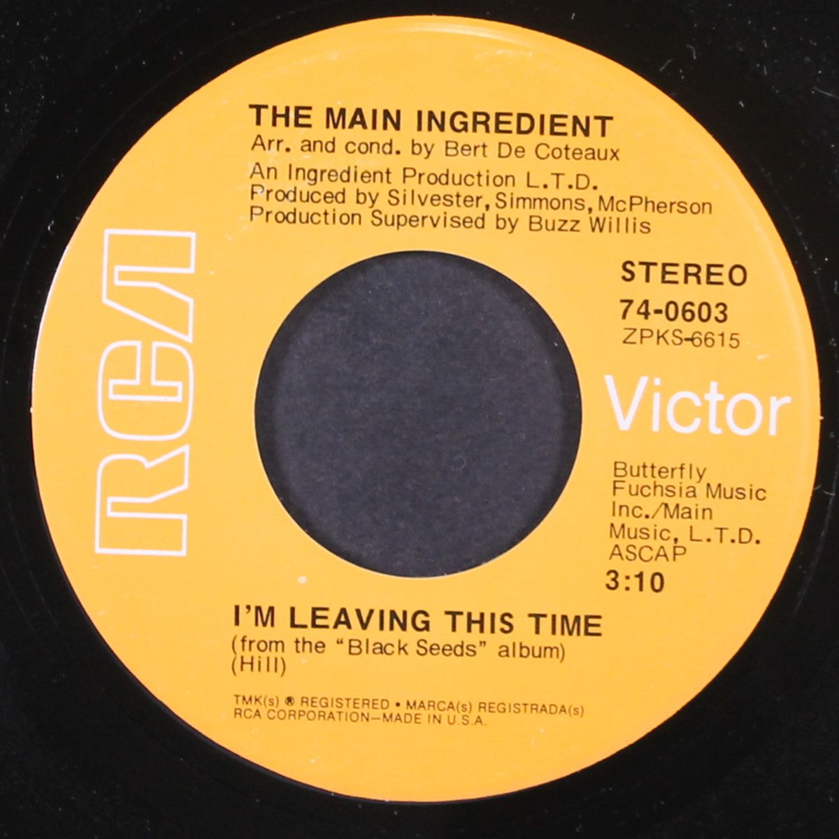i'm leaving this time / another day has come by MAIN INGREDIENT