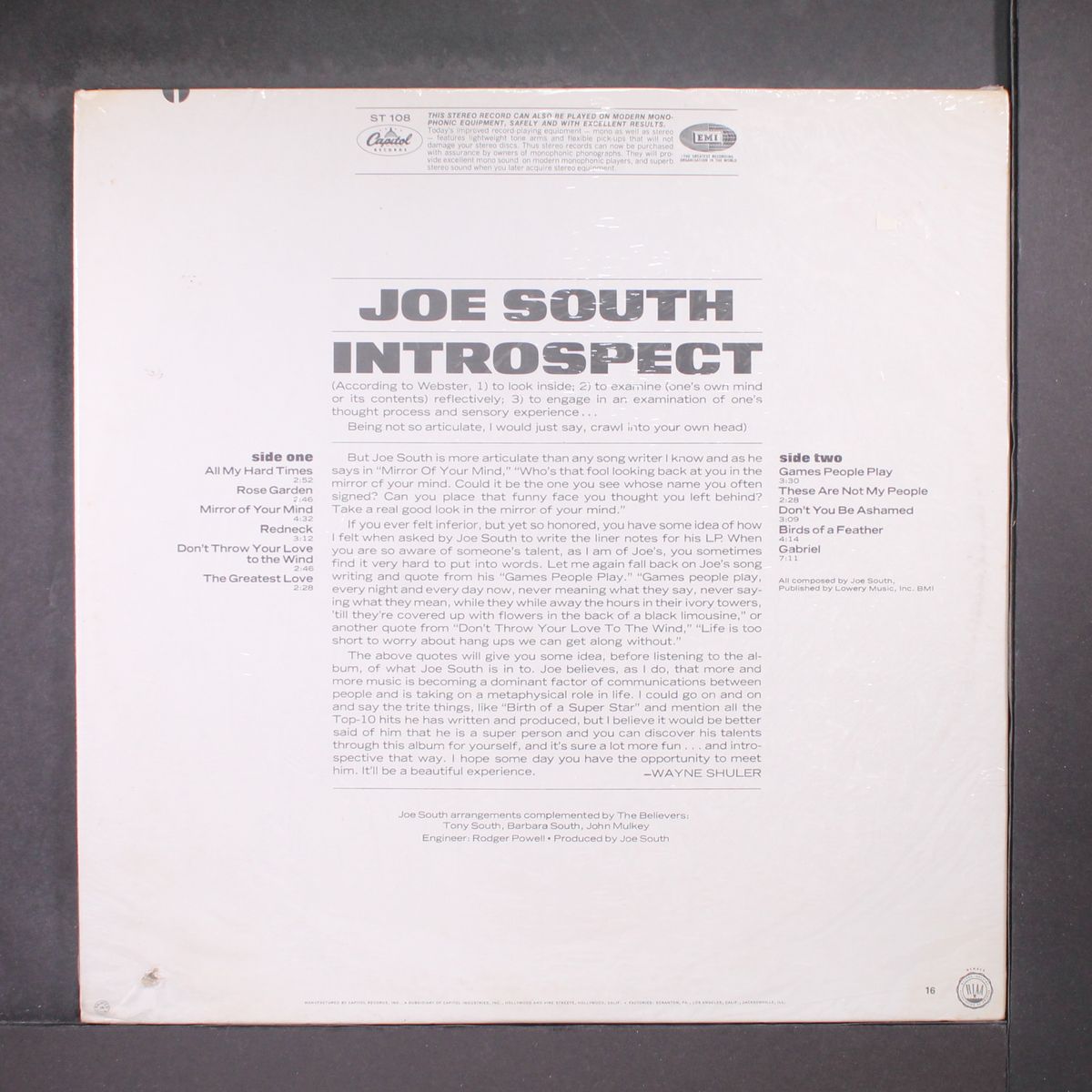 introspect by JOE SOUTH