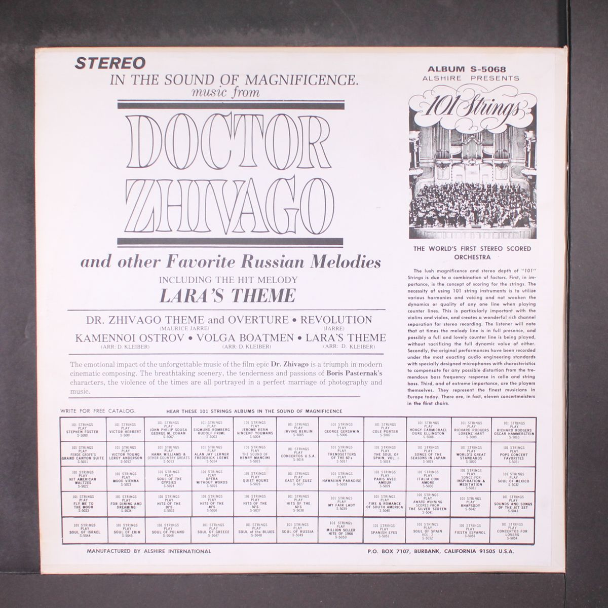 music from doctor zhivago by 101 STRINGS