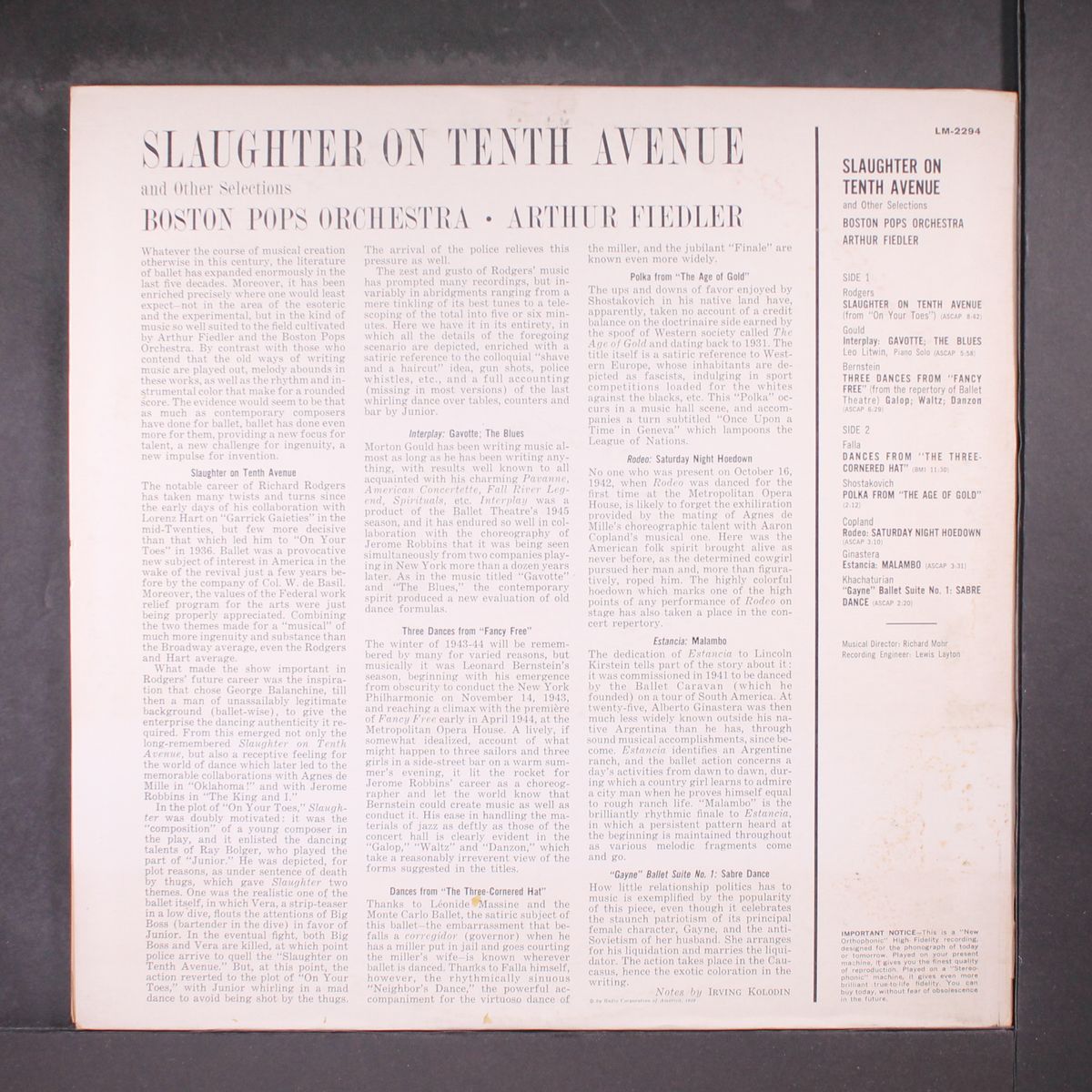 slaughter on tenth avenue by ARTHUR FIEDLER