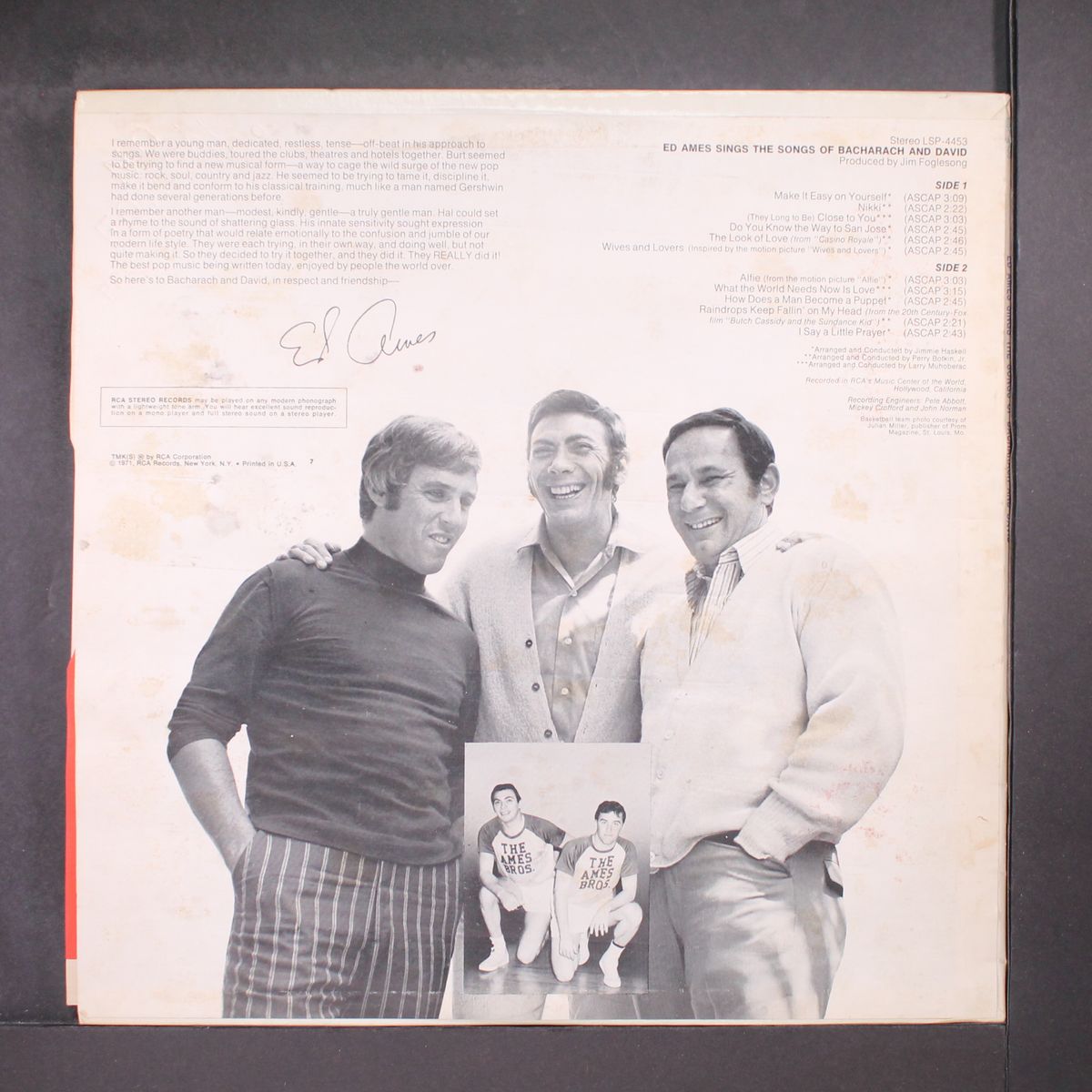 sings the songs of bacharach and david by ED AMES
