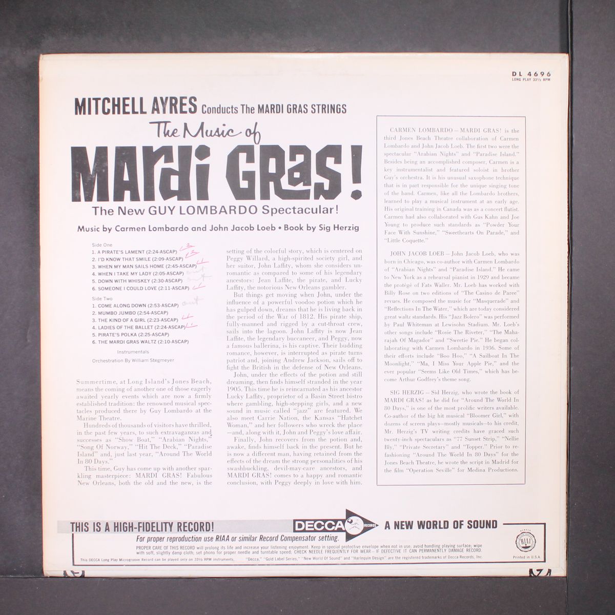 music of mardi gras by MITCHELL AYRES