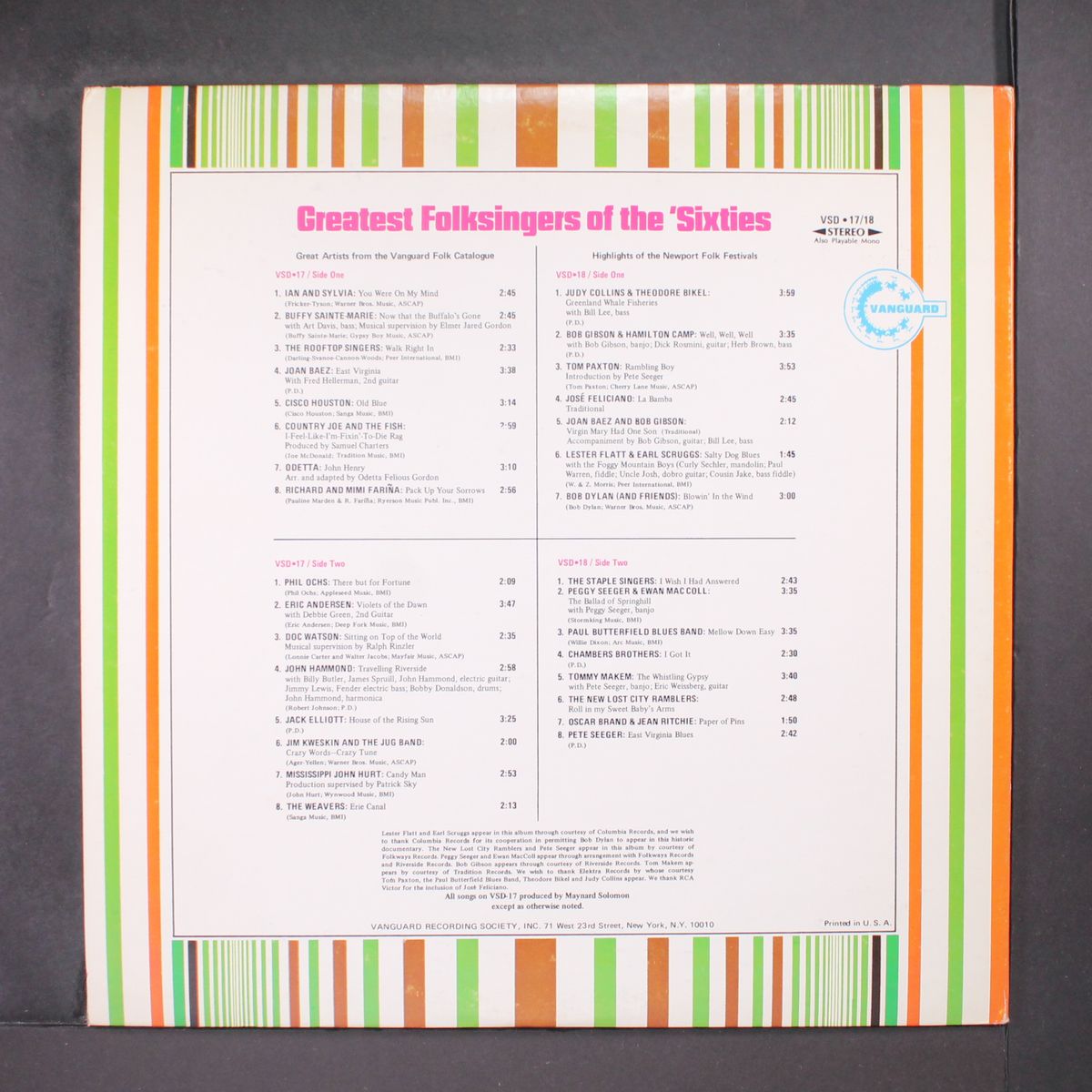 greatest folksingers of the sixties by VARIOUS